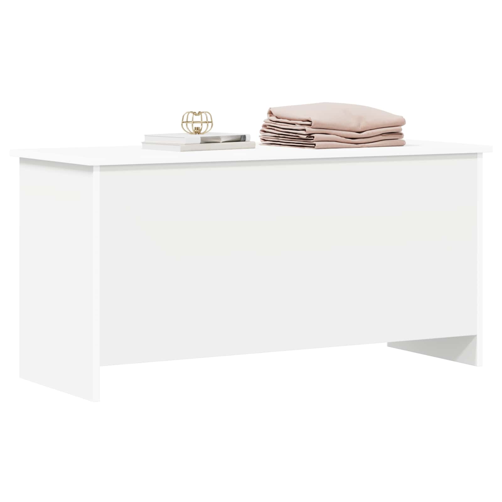 Coffre de rangement Blanc 100 x 40 x 50 cm Bois d'ingénierie