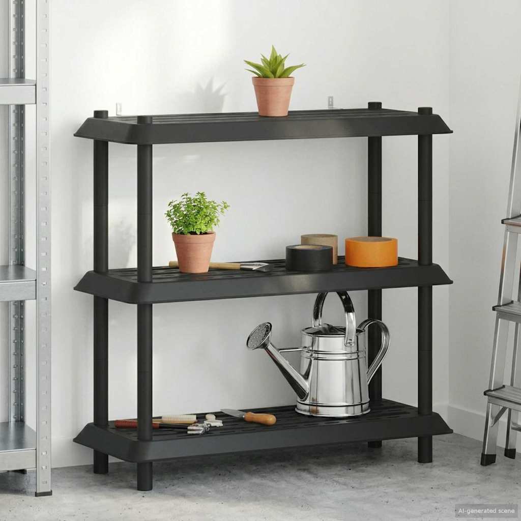 Unité de rangement 3 niveaux 100 x 40 x 96 cm PP Anthracite - XIOS