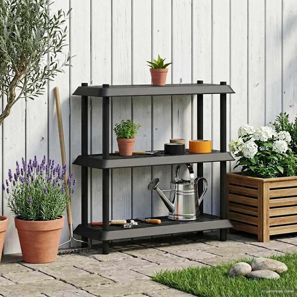 Unité de rangement 3 niveaux 100 x 40 x 96 cm PP Anthracite - XIOS