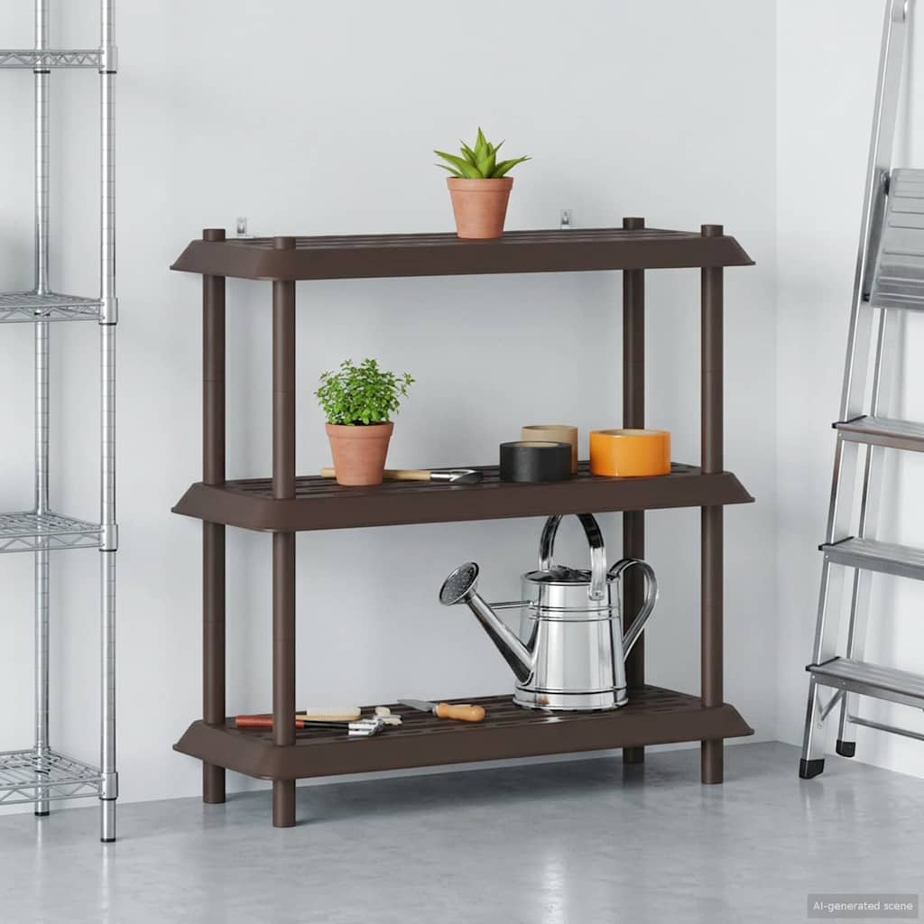 Unité de rangement 3 niveaux 100 x 40 x 96 cm PP Marron - XIOS