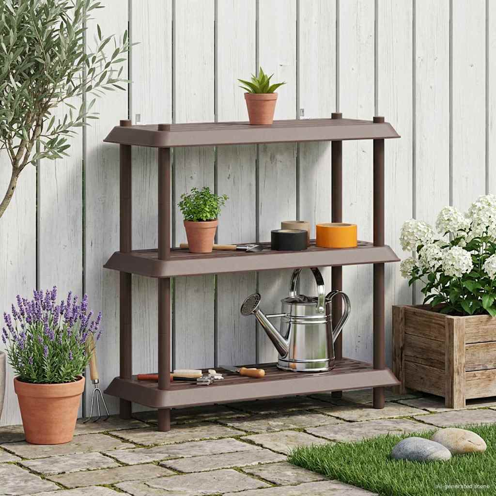 Unité de rangement 3 niveaux 100 x 40 x 96 cm PP Marron - XIOS