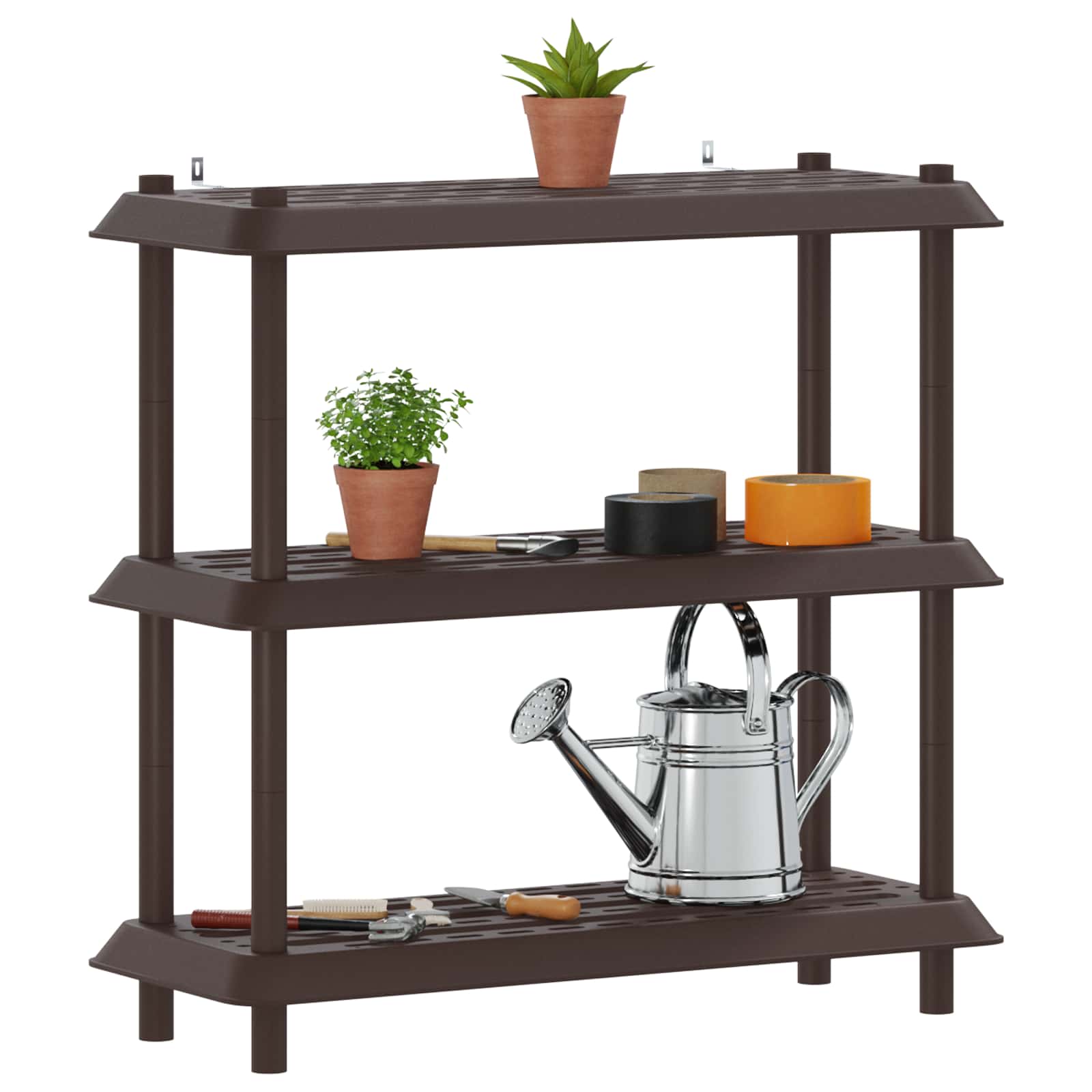 Unité de rangement 3 niveaux 100 x 40 x 96 cm PP Marron - XIOS