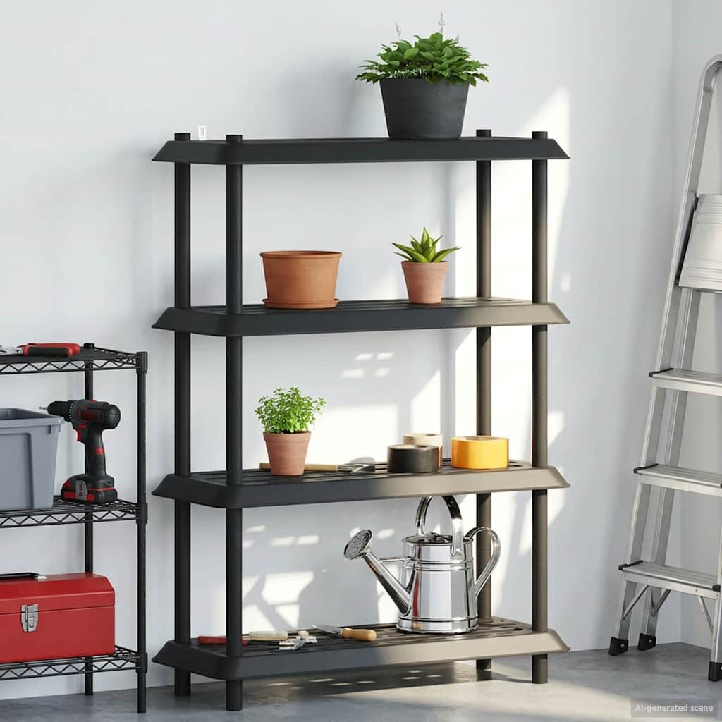 Unité de rangement 4 niveaux 100 x 40 x 136,5 cm PP Anthracite - XIOS