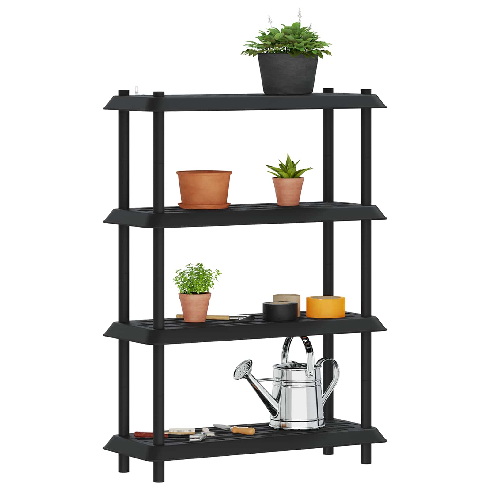 Unité de rangement 4 niveaux 100 x 40 x 136,5 cm PP Anthracite - XIOS
