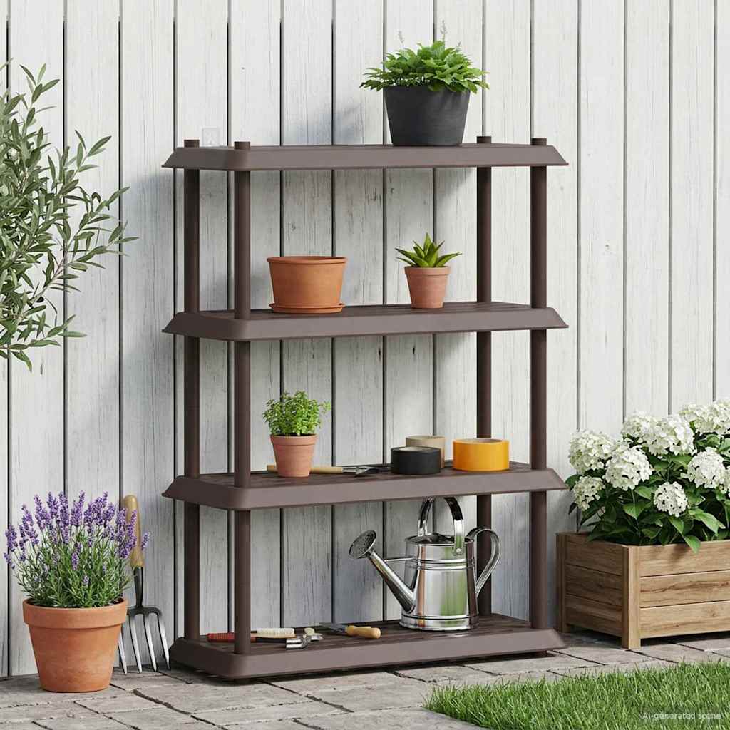 Unité de rangement 4 niveaux 100 x 40 x 136,5 cm PP Marron - XIOS