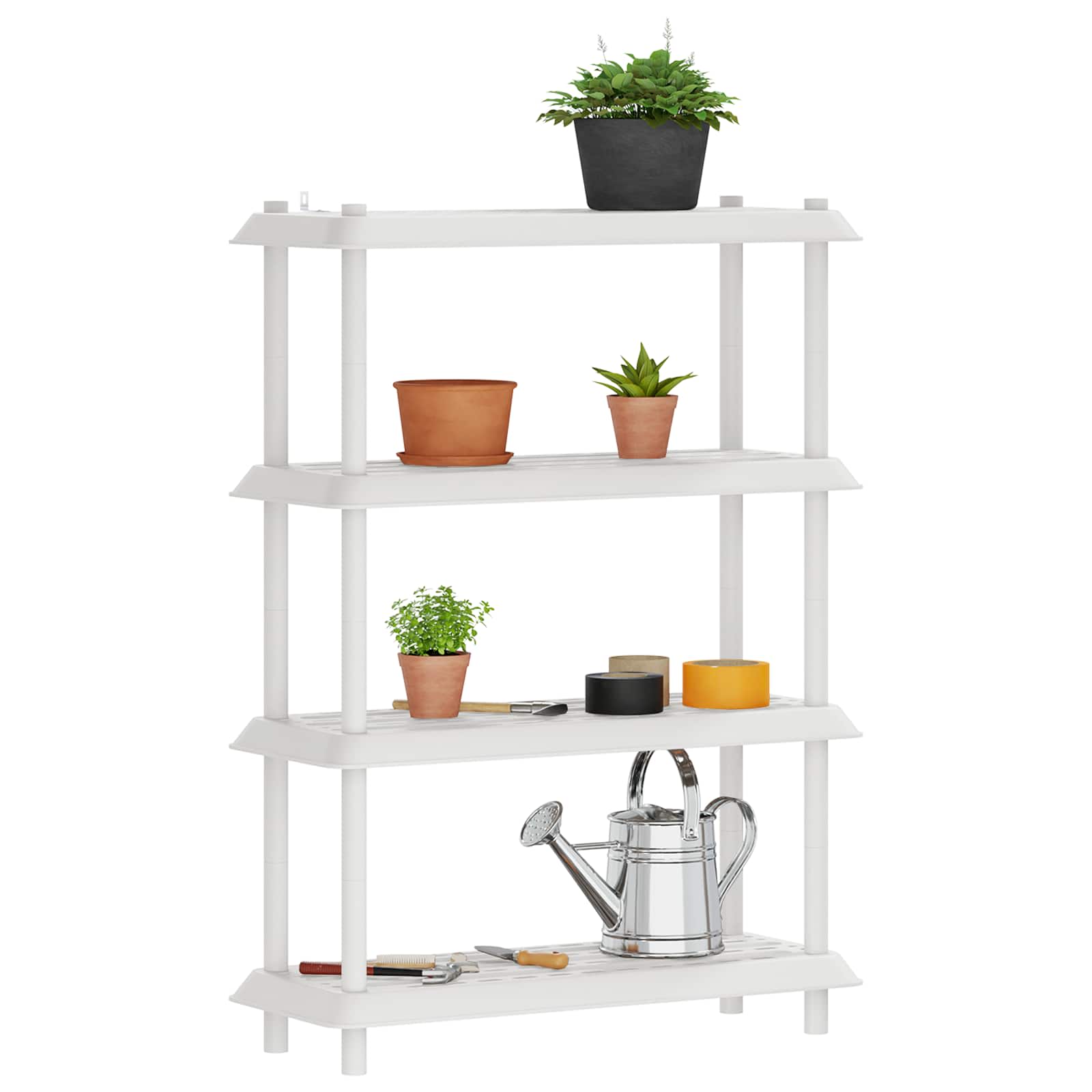 Unité de rangement 4 niveaux 100 x 40 x 136,5 cm PP Blanc - XIOS
