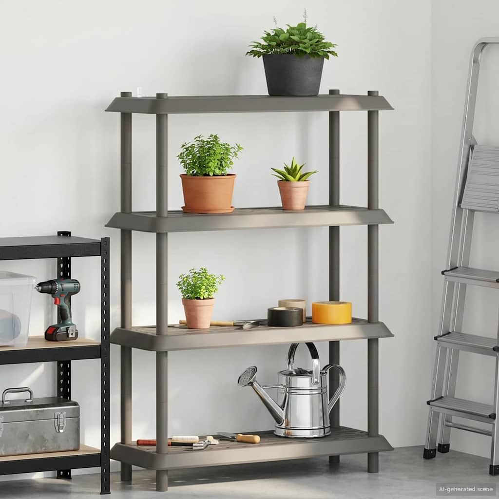 Unité de rangement 4 niveaux 100 x 40 x 136,5 cm PP Gris clair - XIOS