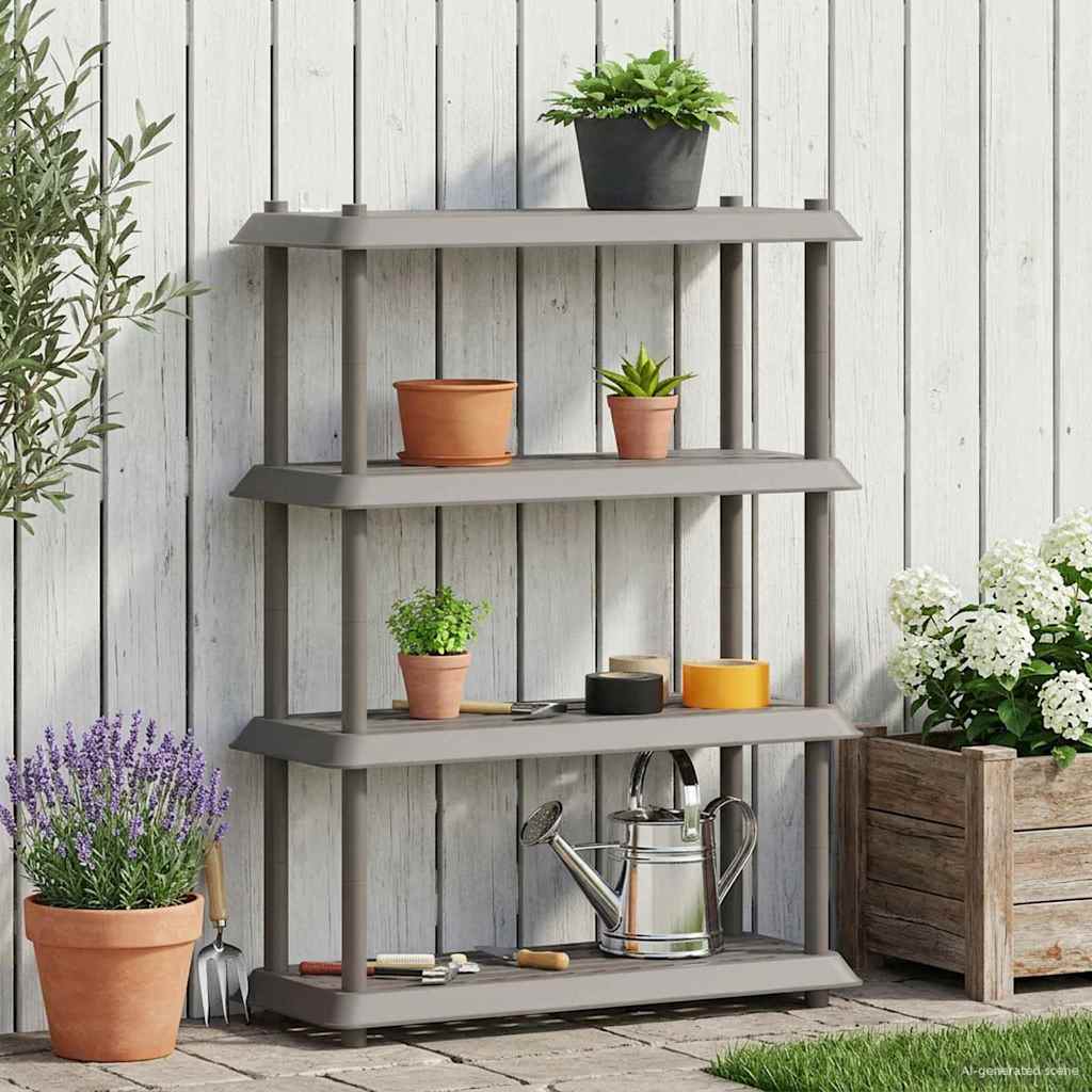 Unité de rangement 4 niveaux 100 x 40 x 136,5 cm PP Gris clair - XIOS