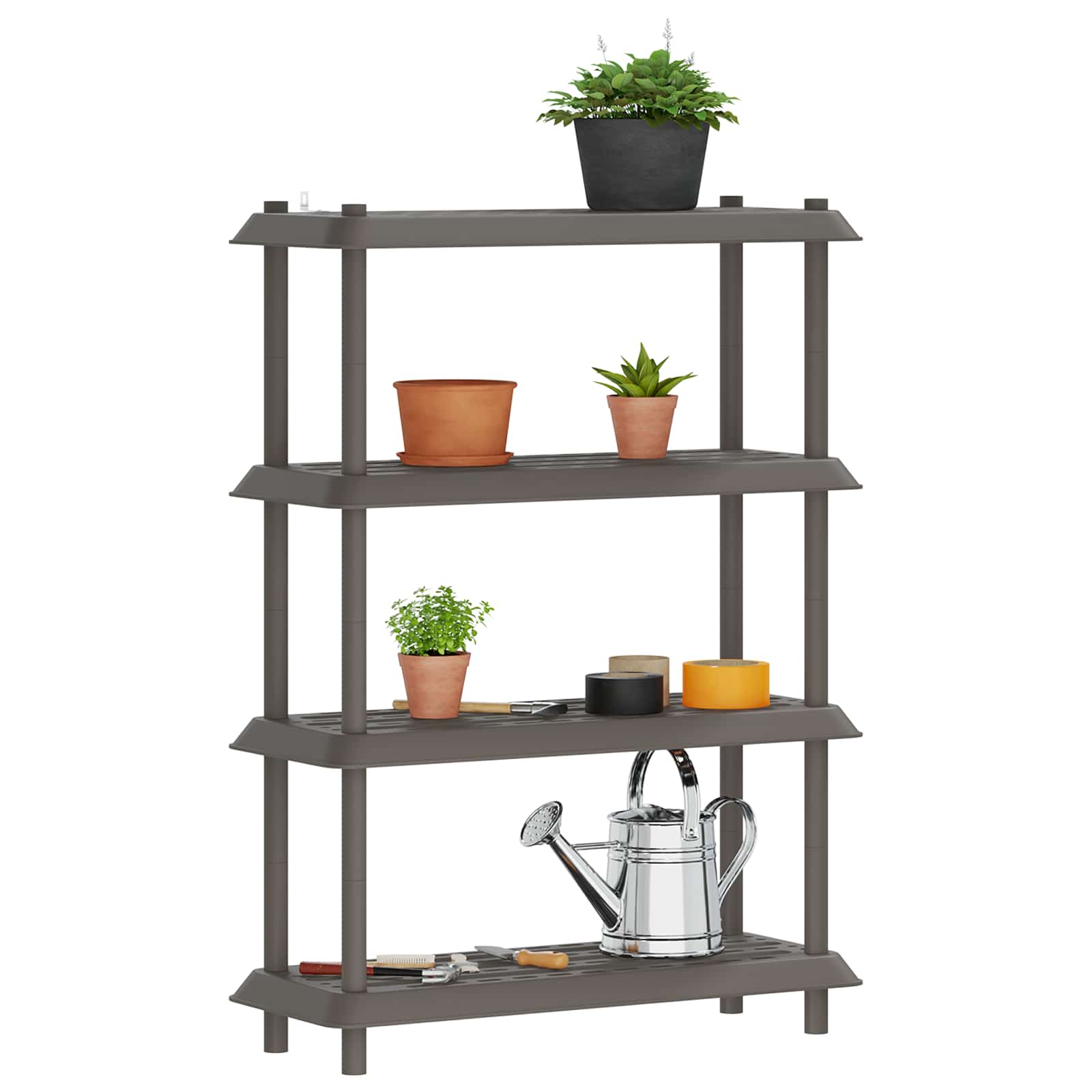 Unité de rangement 4 niveaux 100 x 40 x 136,5 cm PP Gris clair - XIOS