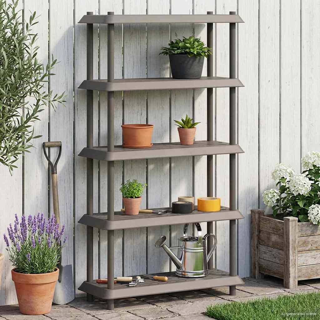 Unité de rangement 5 niveaux 100 x 40 x 177 cm PP Gris clair - XIOS
