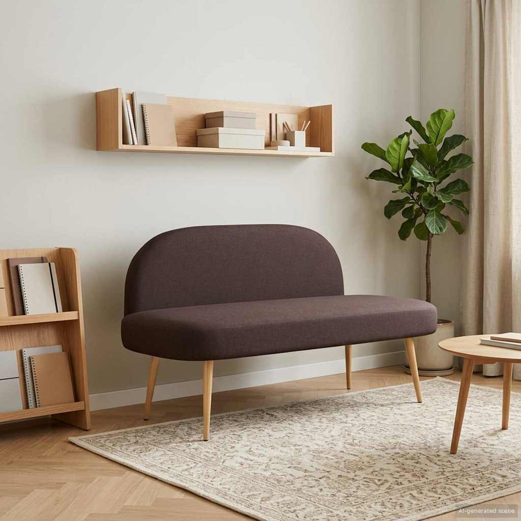 Banc rembourré avec dossier Marron foncé 110 x 60 x 76 cm - XIOS