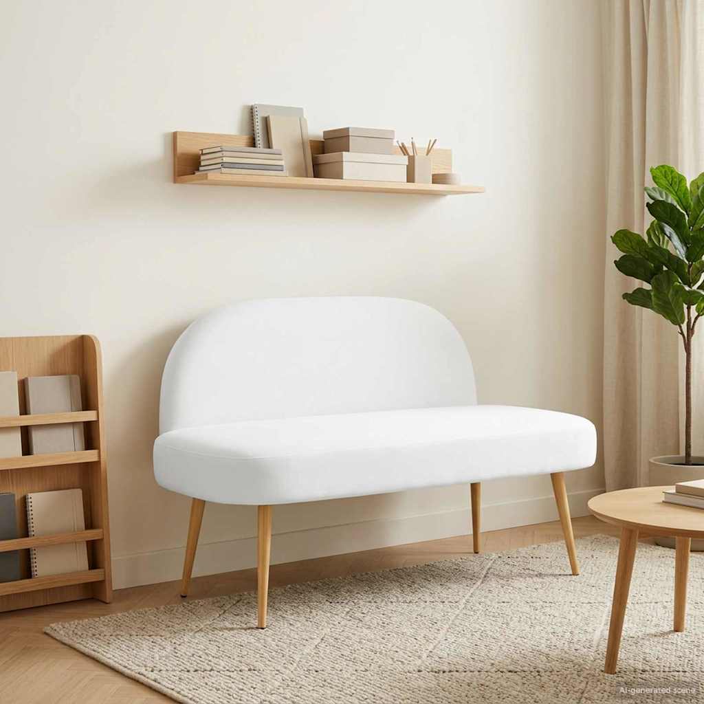 Banc rembourré avec dossier Blanc 110 x 60 x 76 cm Polyester - XIOS