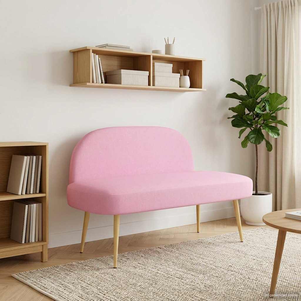 Banc rembourré avec dossier Rose 110 x 60 x 76 cm Polyester - XIOS