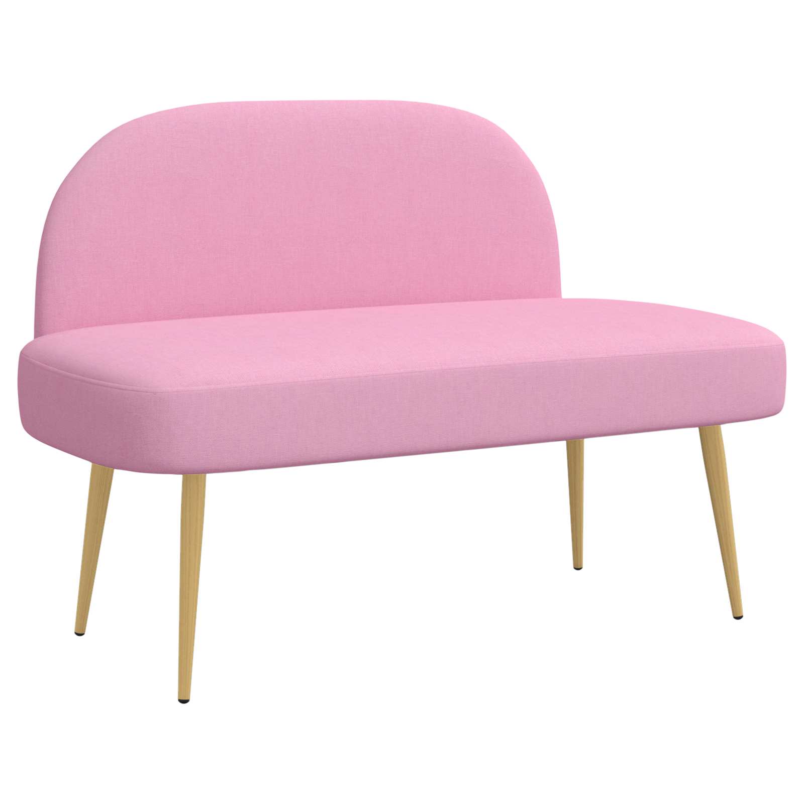Banc rembourré avec dossier Rose 110 x 60 x 76 cm Polyester - XIOS