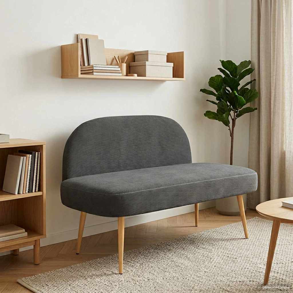 Banc rembourré avec dossier Gris foncé 110 x 60 x 76 cm - XIOS