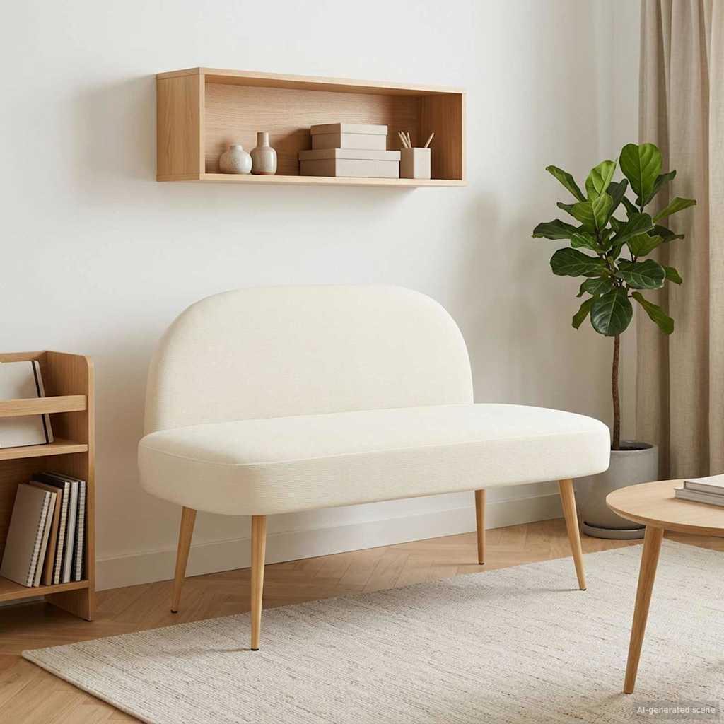 Banc rembourré avec dossier Crème 110 x 60 x 76 cm - XIOS
