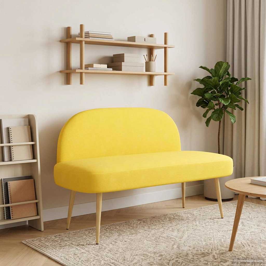 Banc rembourré avec dossier Jaune clair 110 x 60 x 76 cm - XIOS
