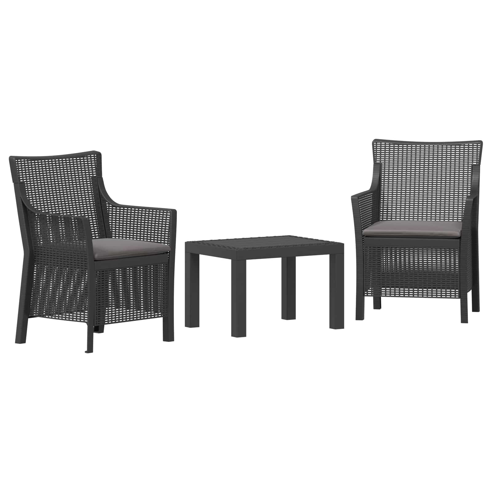 Ensemble salon avec coussin 3 pcs Anthracite PP - XIOS