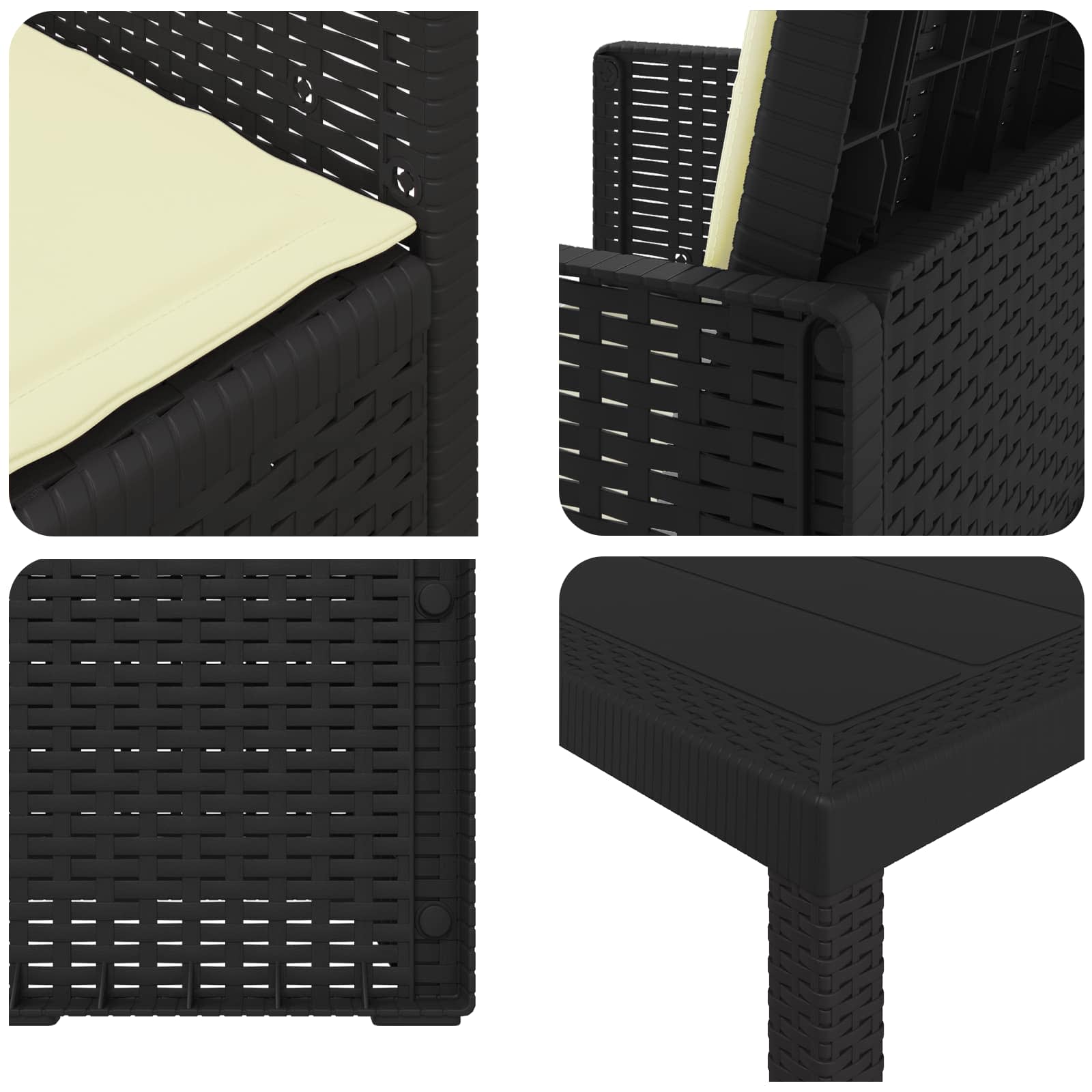 Ensemble de salle à manger pour jardin avec coussin 3 pcs PP - XIOS