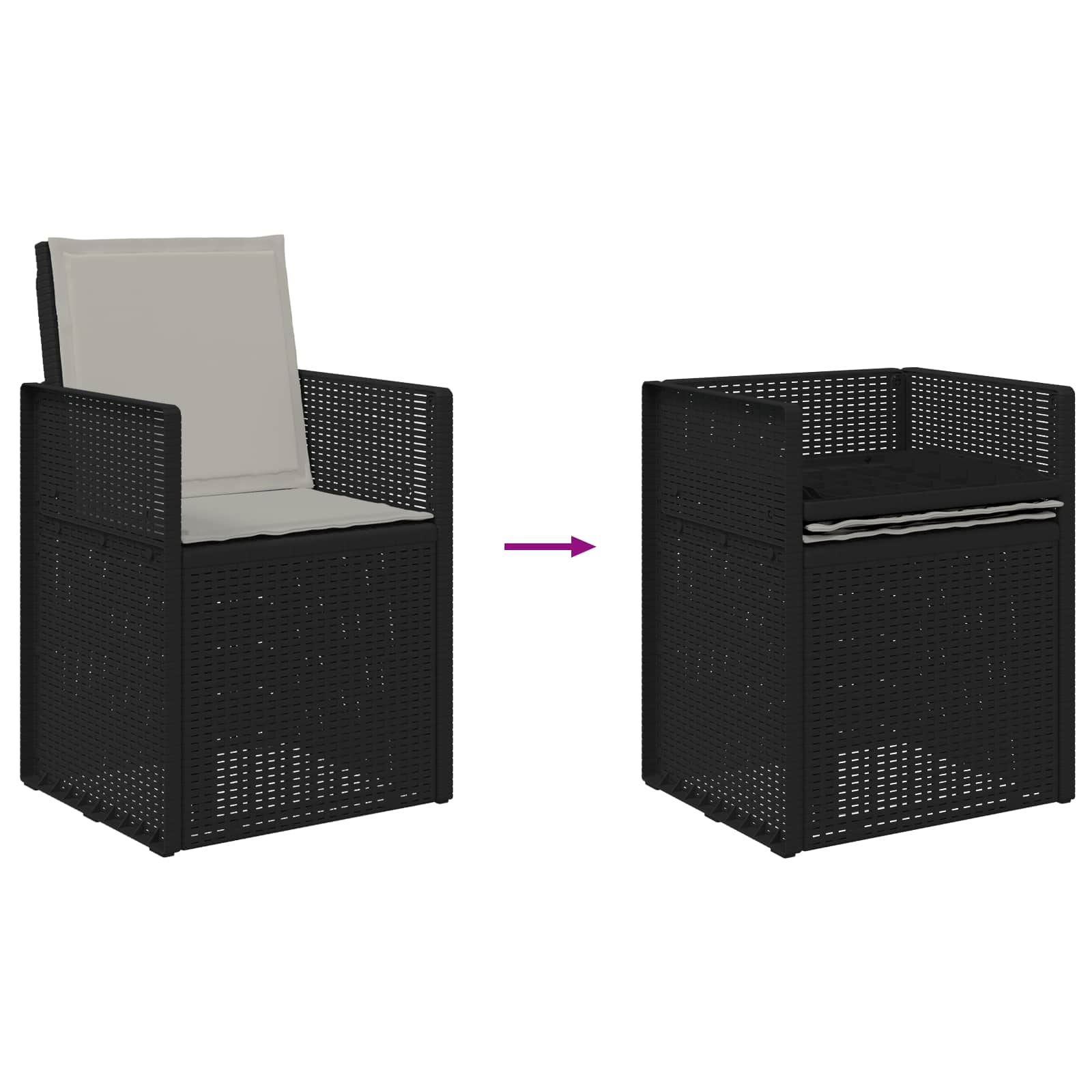 Ensemble de salle à manger pour jardin avec coussin 3 pcs PP - XIOS