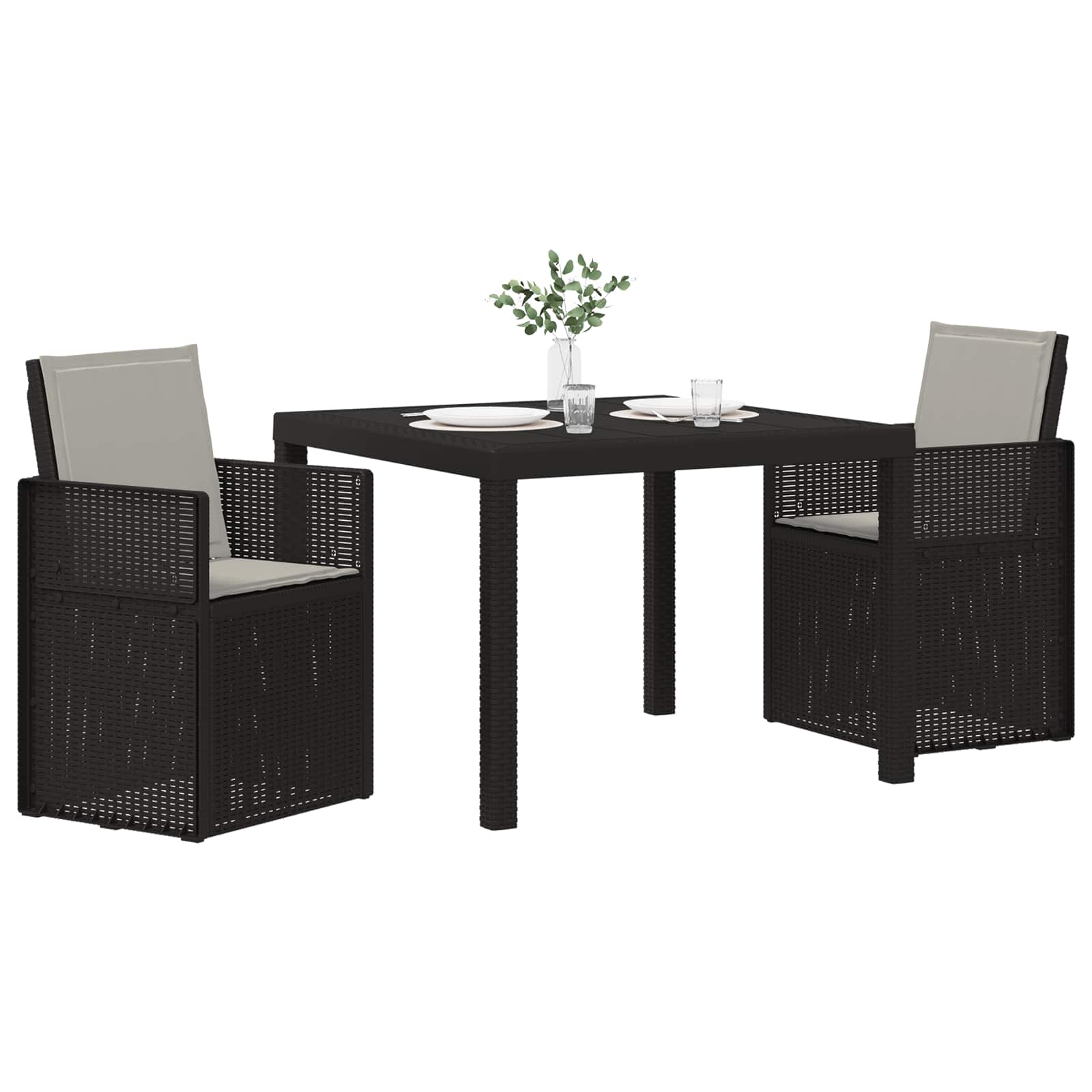 Ensemble de salle à manger pour jardin avec coussin 3 pcs PP - XIOS