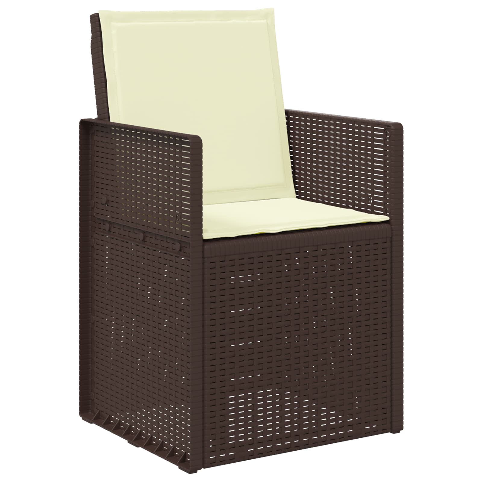 Ensemble de salle à manger pour jardin 3 pcs Marron et crème PP