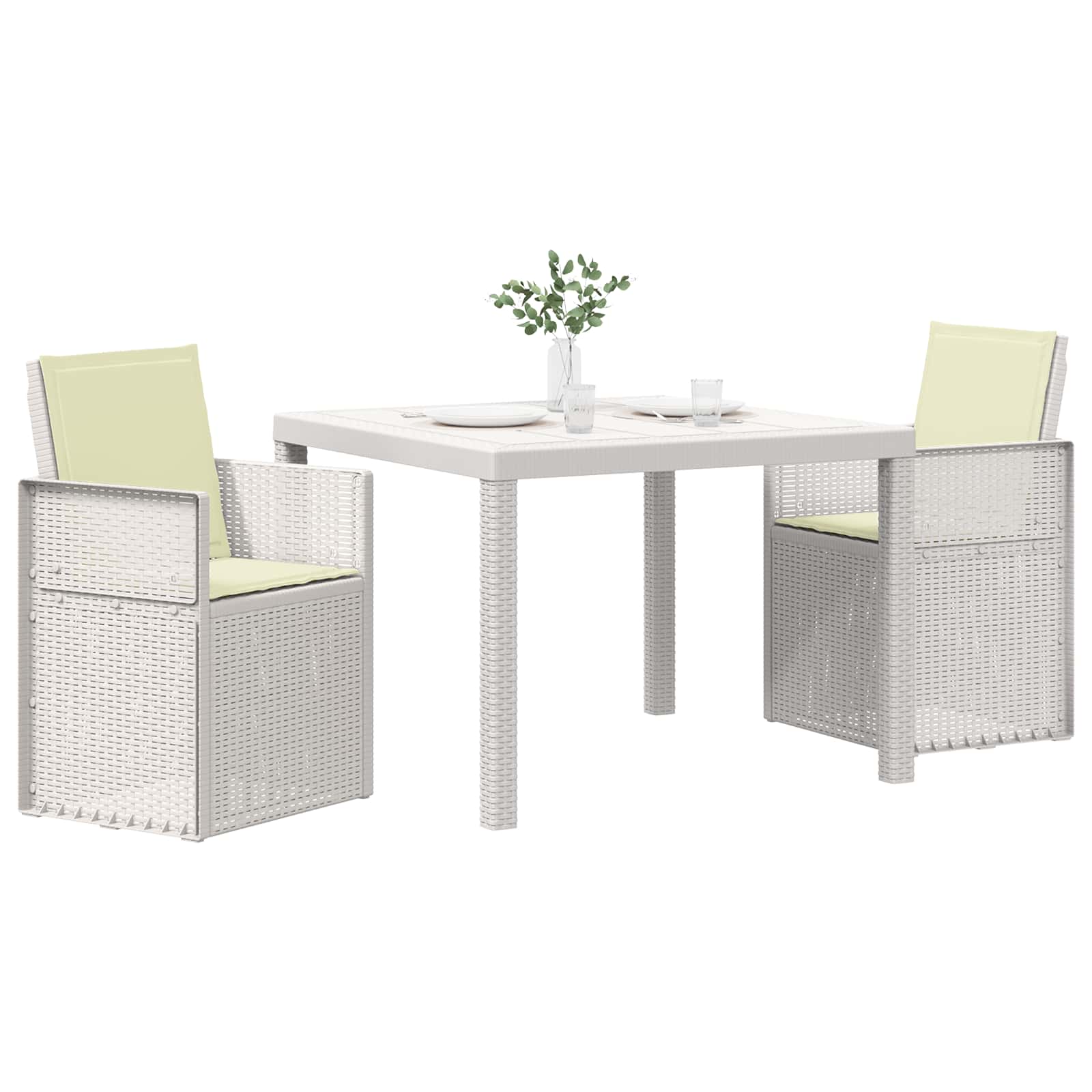 Ensemble de salle à manger pour jardin 3 pc Blanc et crème PP - XIOS