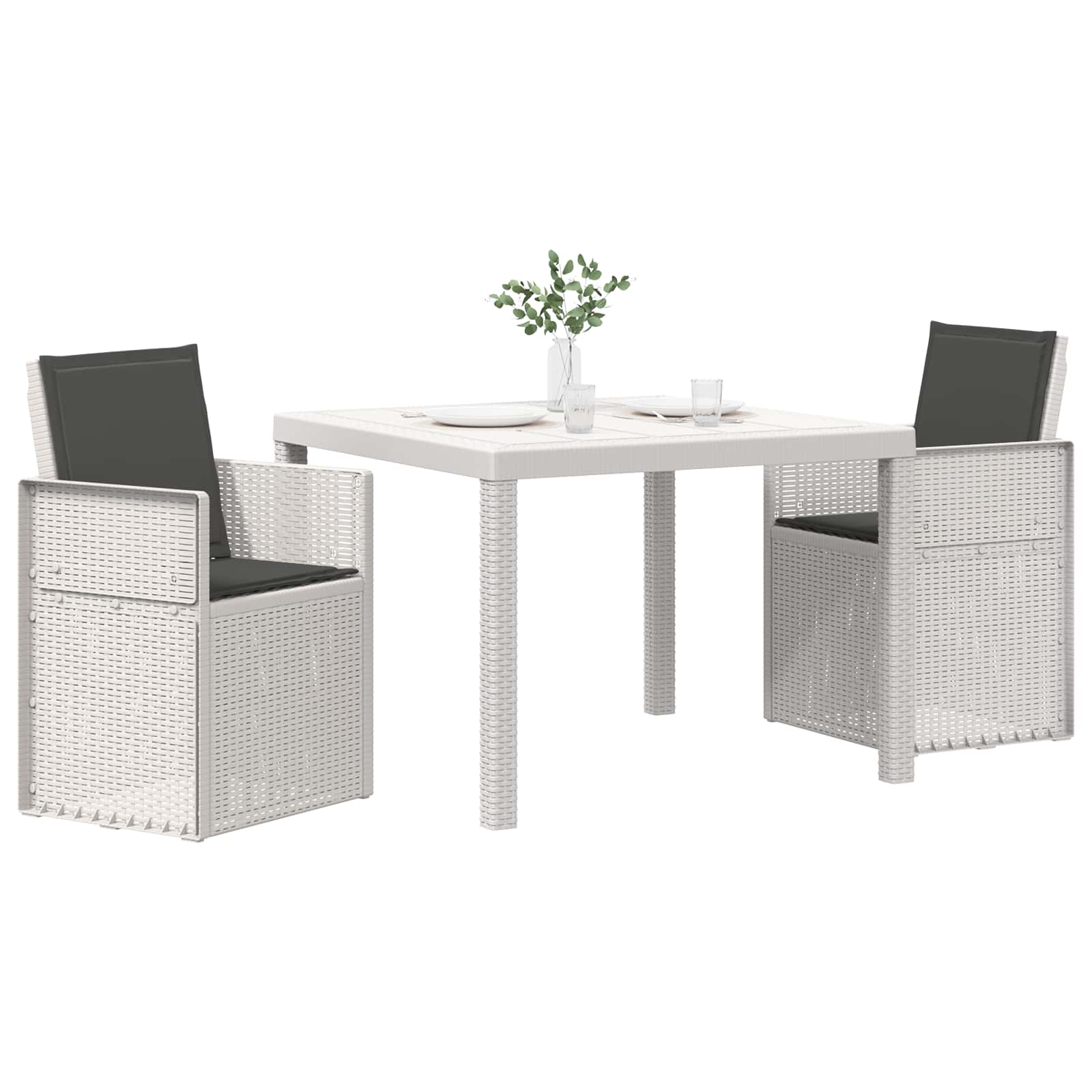 Ensemble de salle à manger pour jardin 3 pc Blanc et anthracite - XIOS