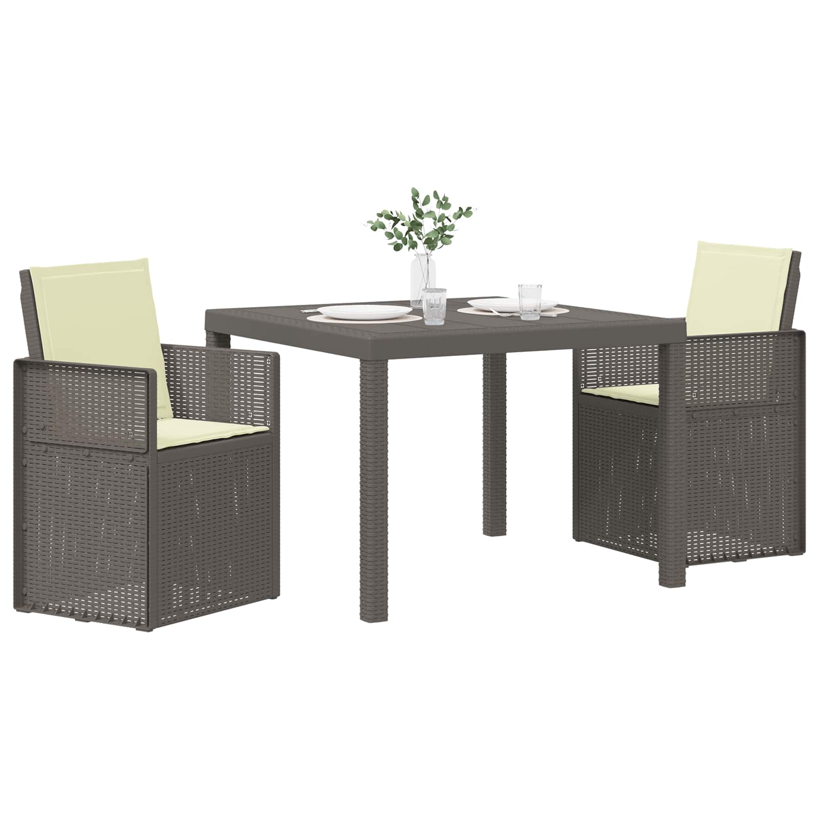 Ensemble de salle à manger pour jardin 3 pc Gris clair et Crème - XIOS