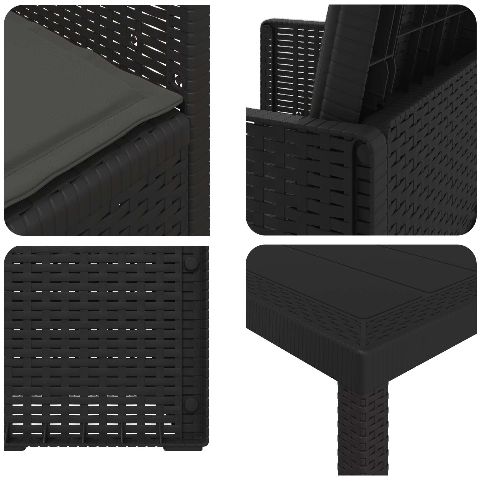 Ensemble de salle à manger pour jardin 5 pcs Anthracite PP