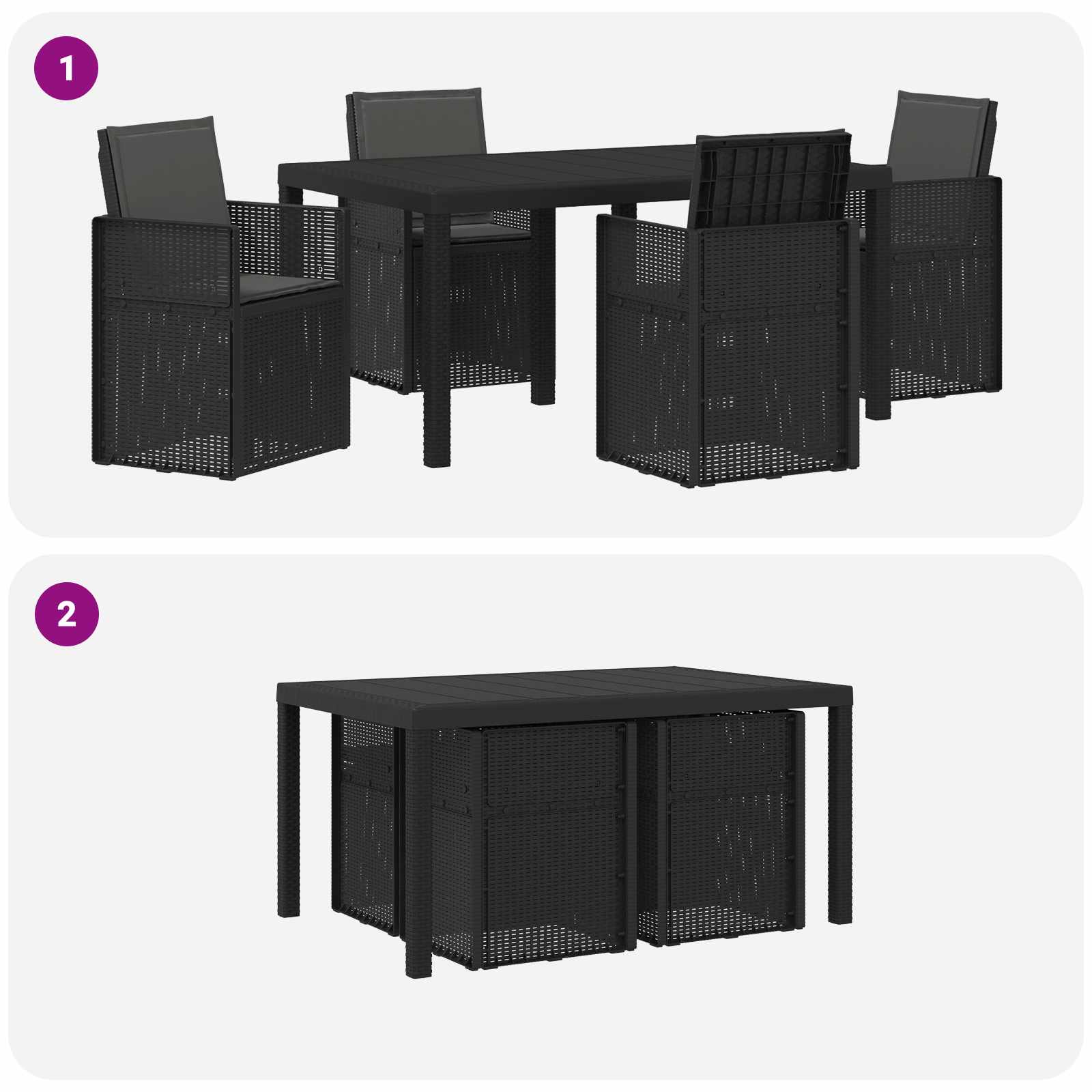Ensemble de salle à manger pour jardin 5 pcs Anthracite PP