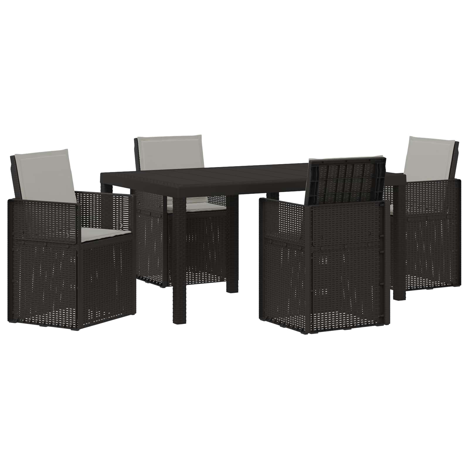 Ensemble de salle à manger pour jardin avec coussin 5 pcs PP