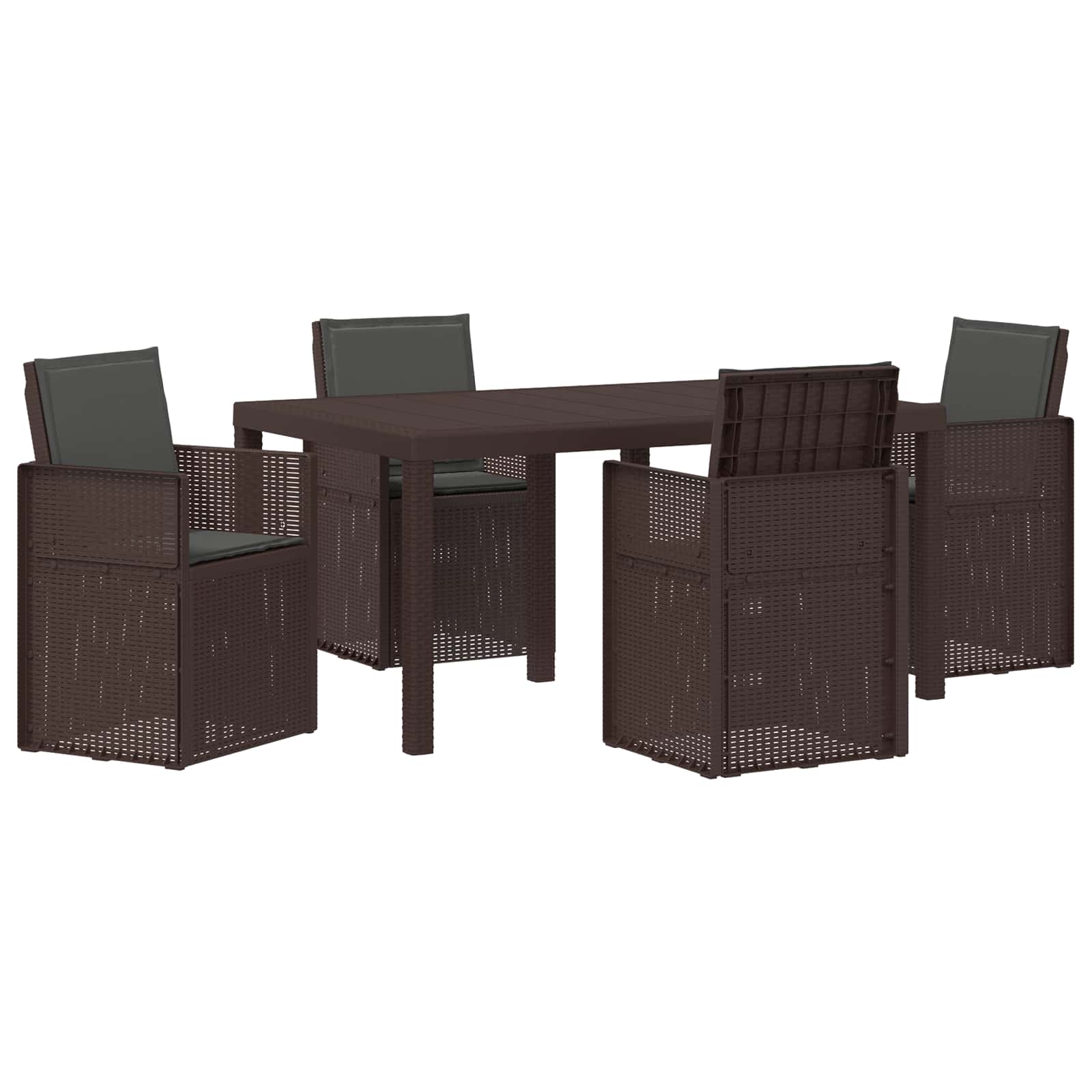 Ensemble de salle à manger pour jardin avec coussin 5 pcs PP - XIOS