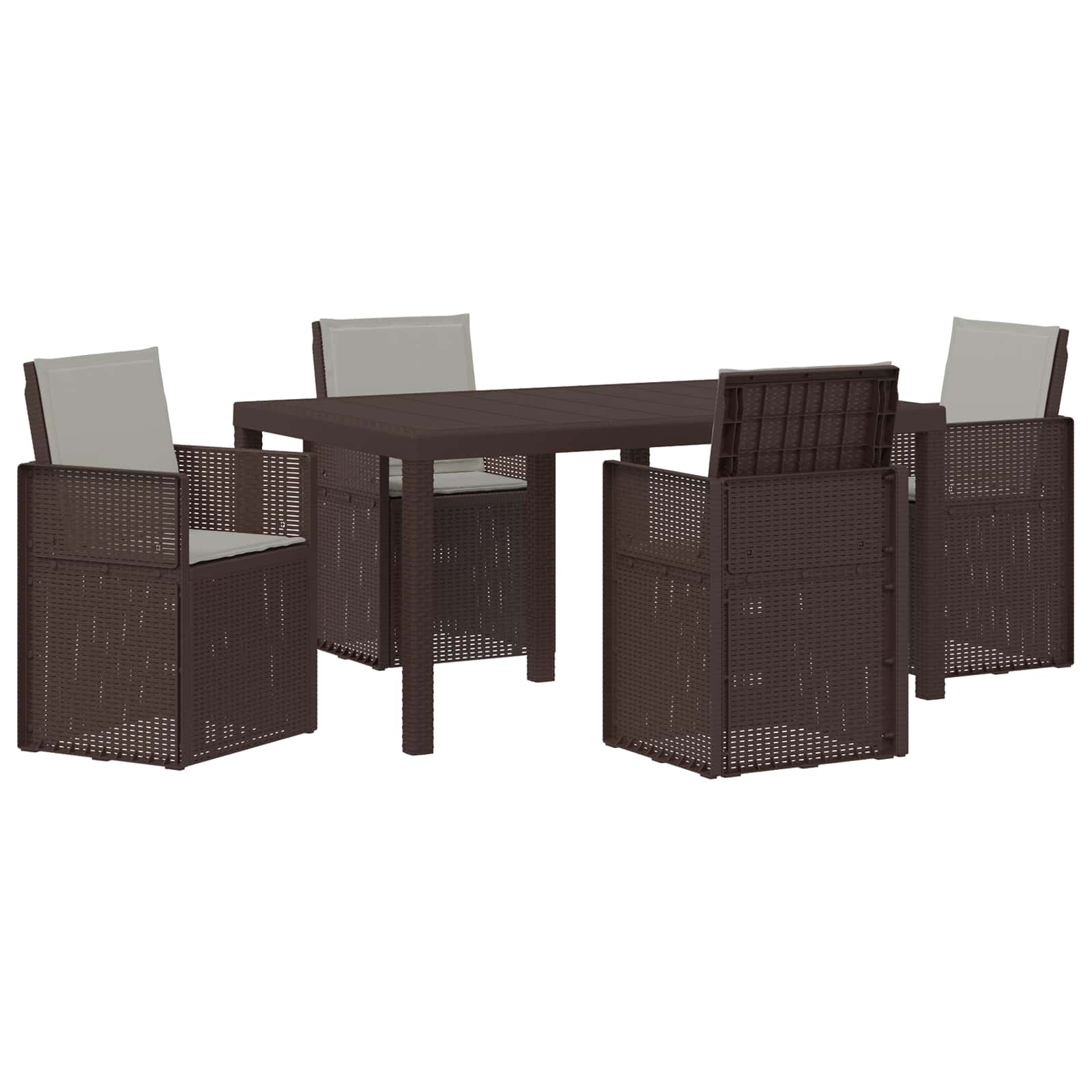 Ensemble de salle à manger pour jardin avec coussin 5 pcs PP - XIOS