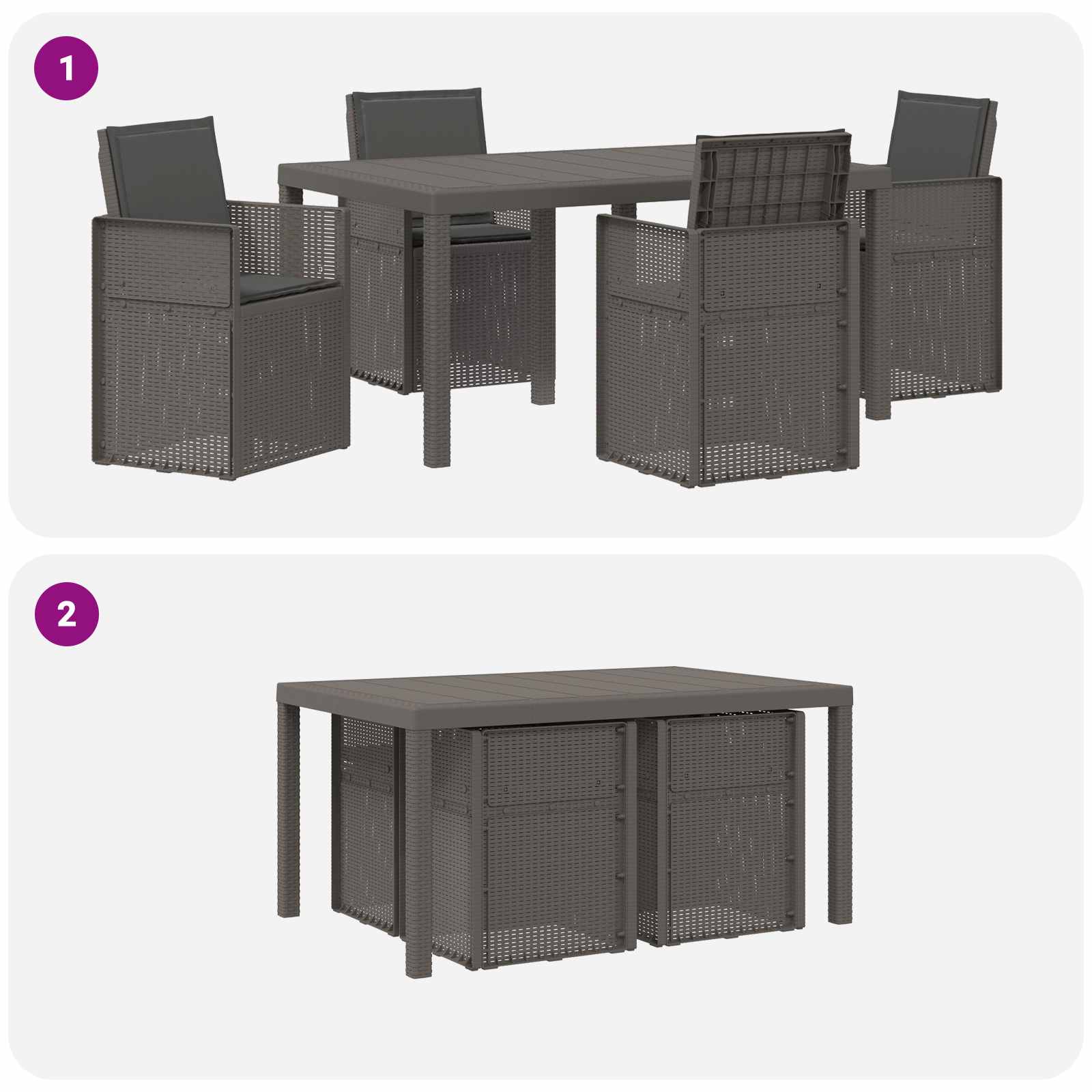 Ensemble de salle à manger pour jardin 5 pc PP