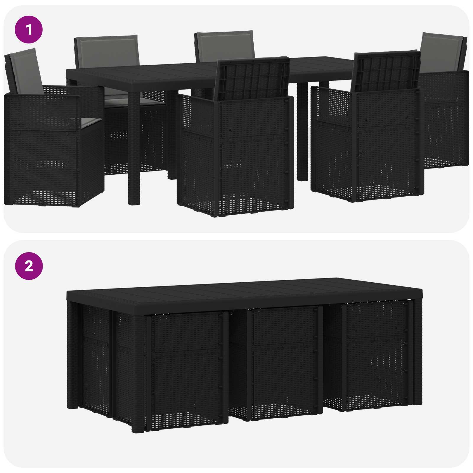 Ensemble de salle à manger pour jardin 7 pcs Anthracite PP - XIOS