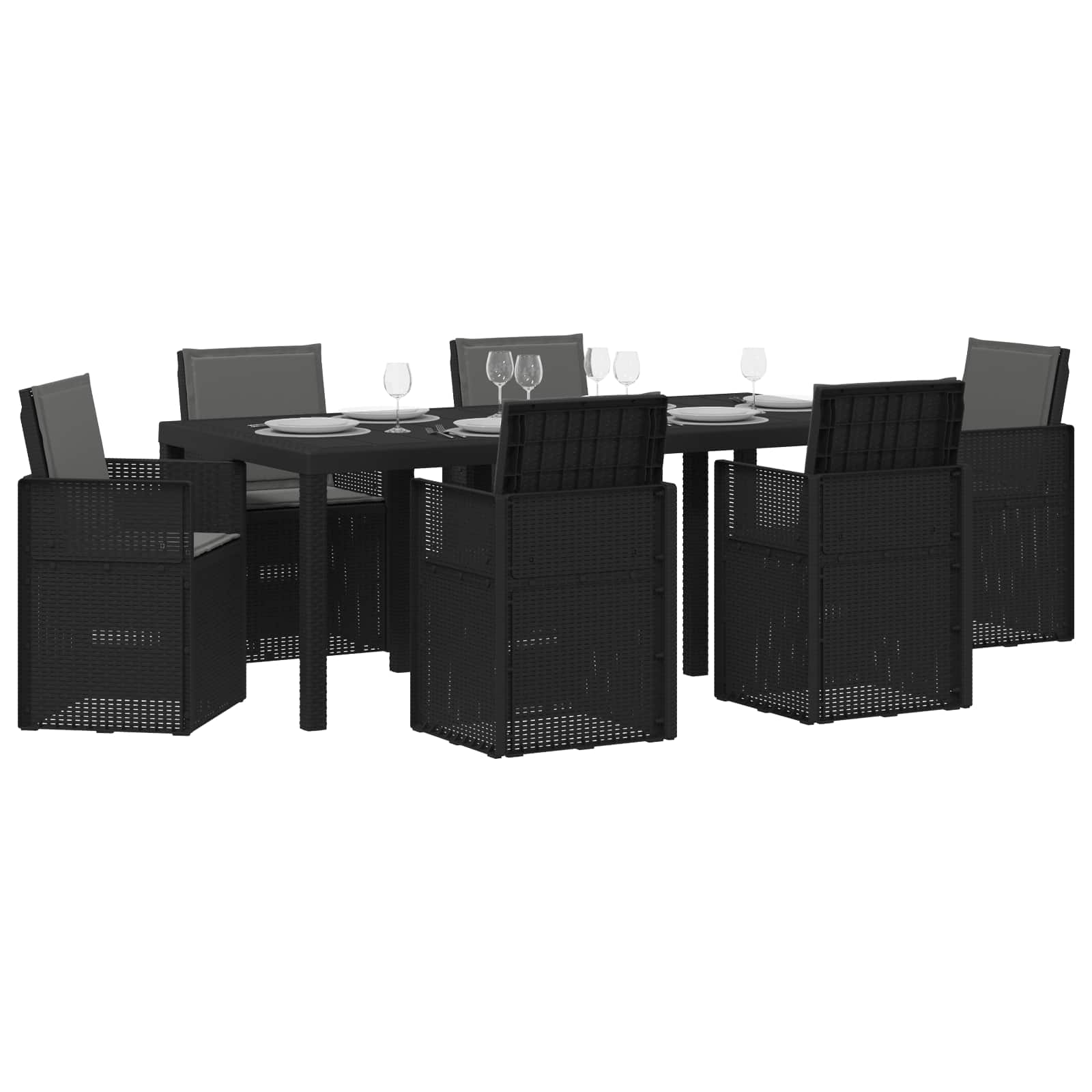 Ensemble de salle à manger pour jardin 7 pcs Anthracite PP - XIOS
