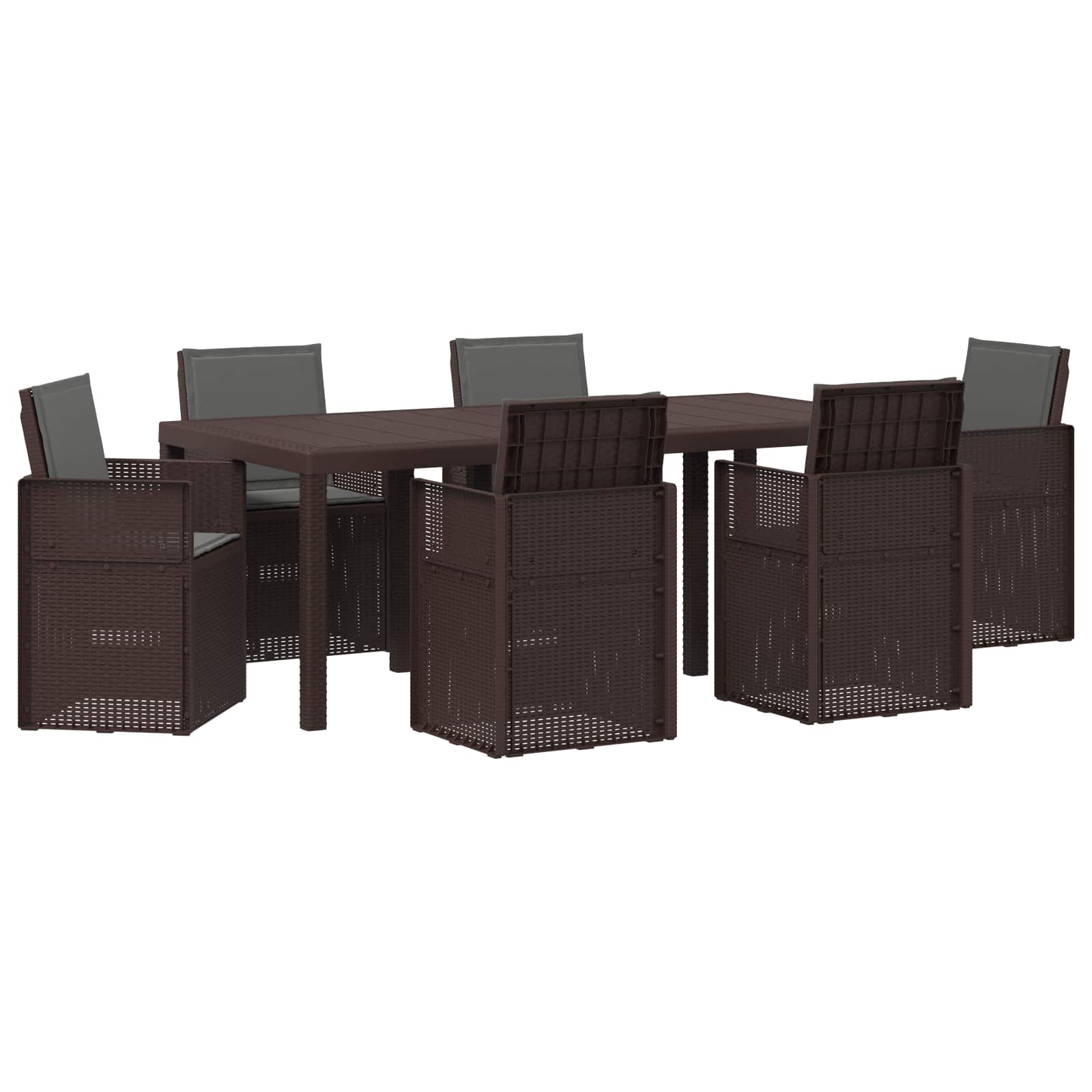 Ensemble de salle à manger pour jardin avec coussin 7 pcs PP - XIOS