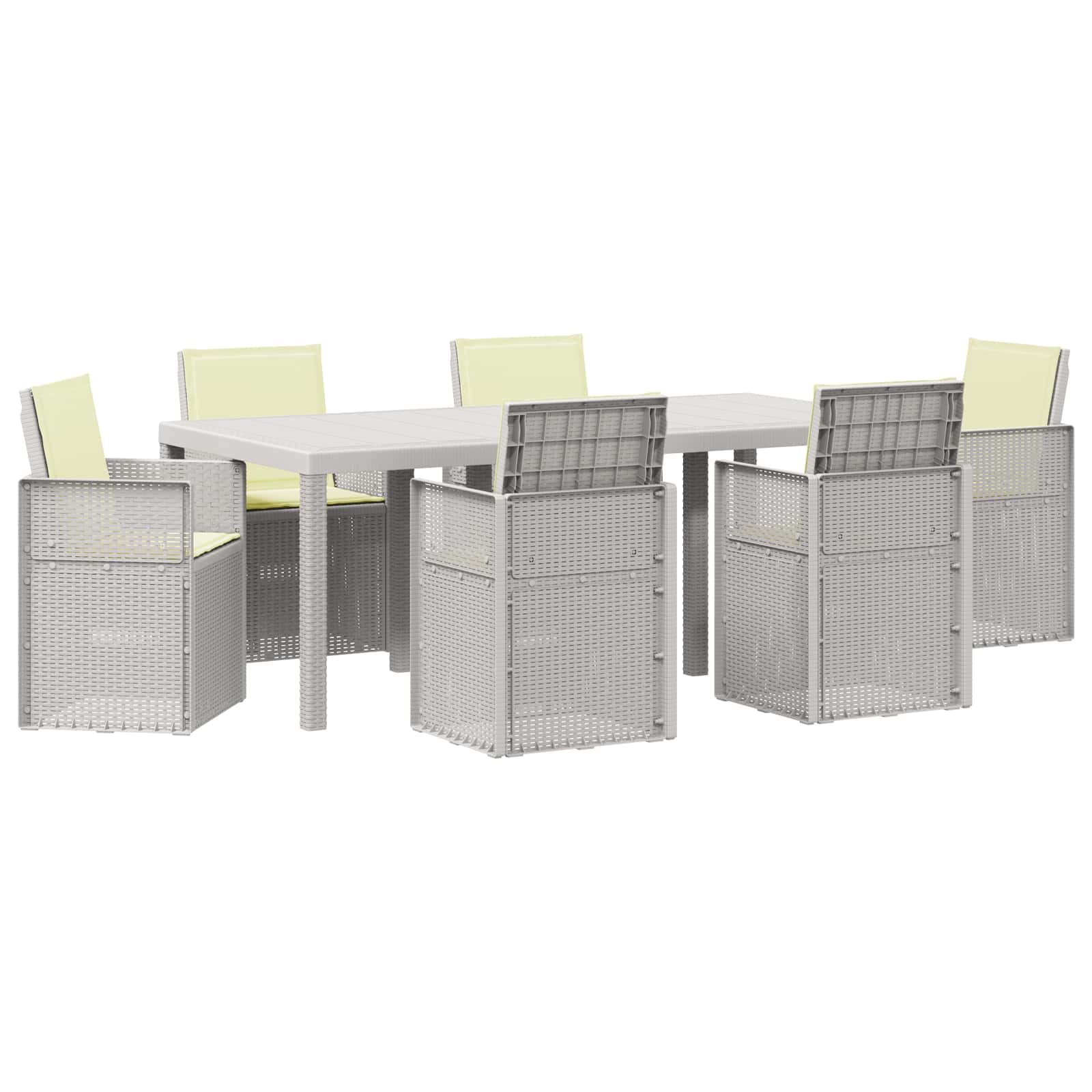 Ensemble de salle à manger pour jardin 7 pcs Blanc et crème PP - XIOS