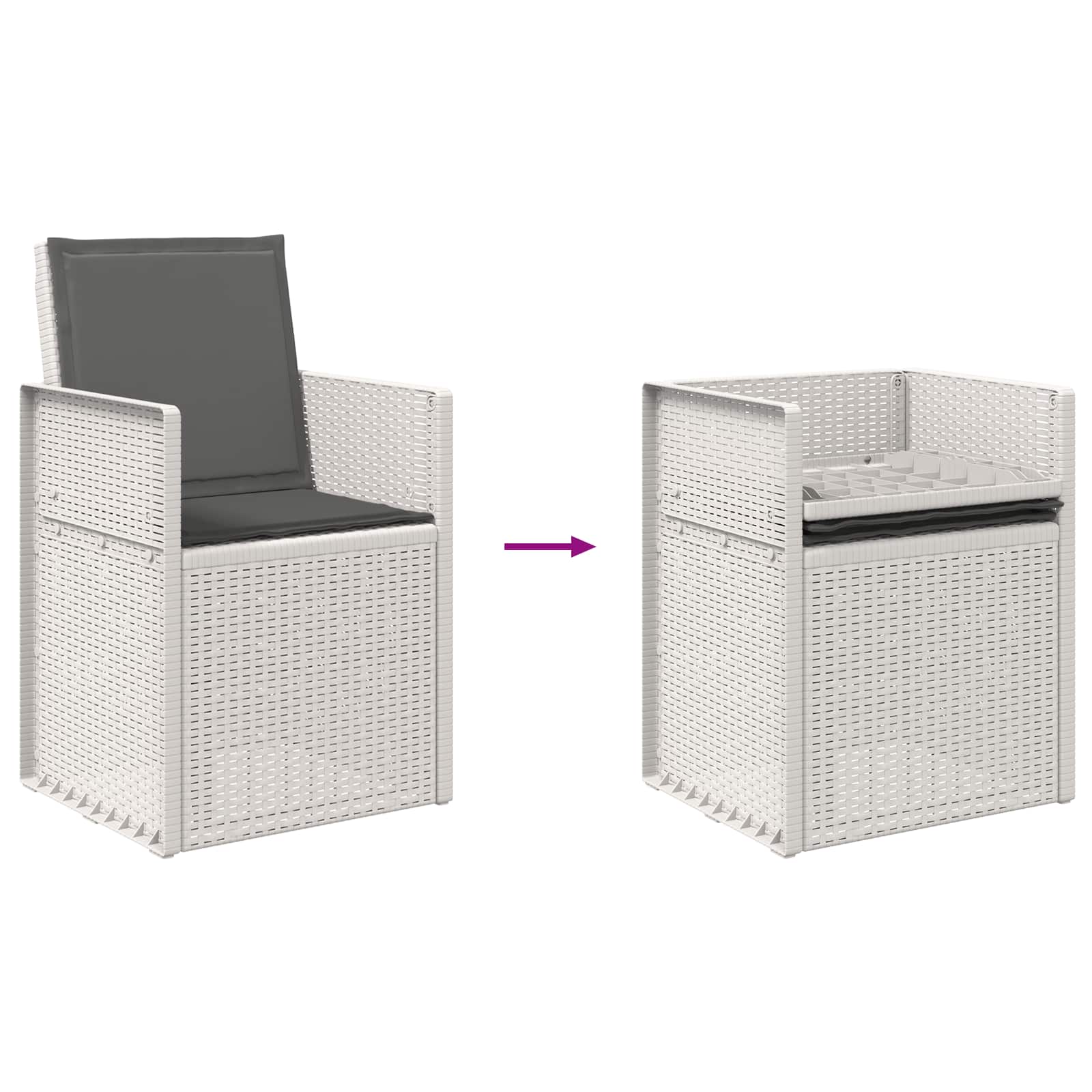 Ensemble de salle à manger pour jardin avec coussin 7 pcs PP - XIOS