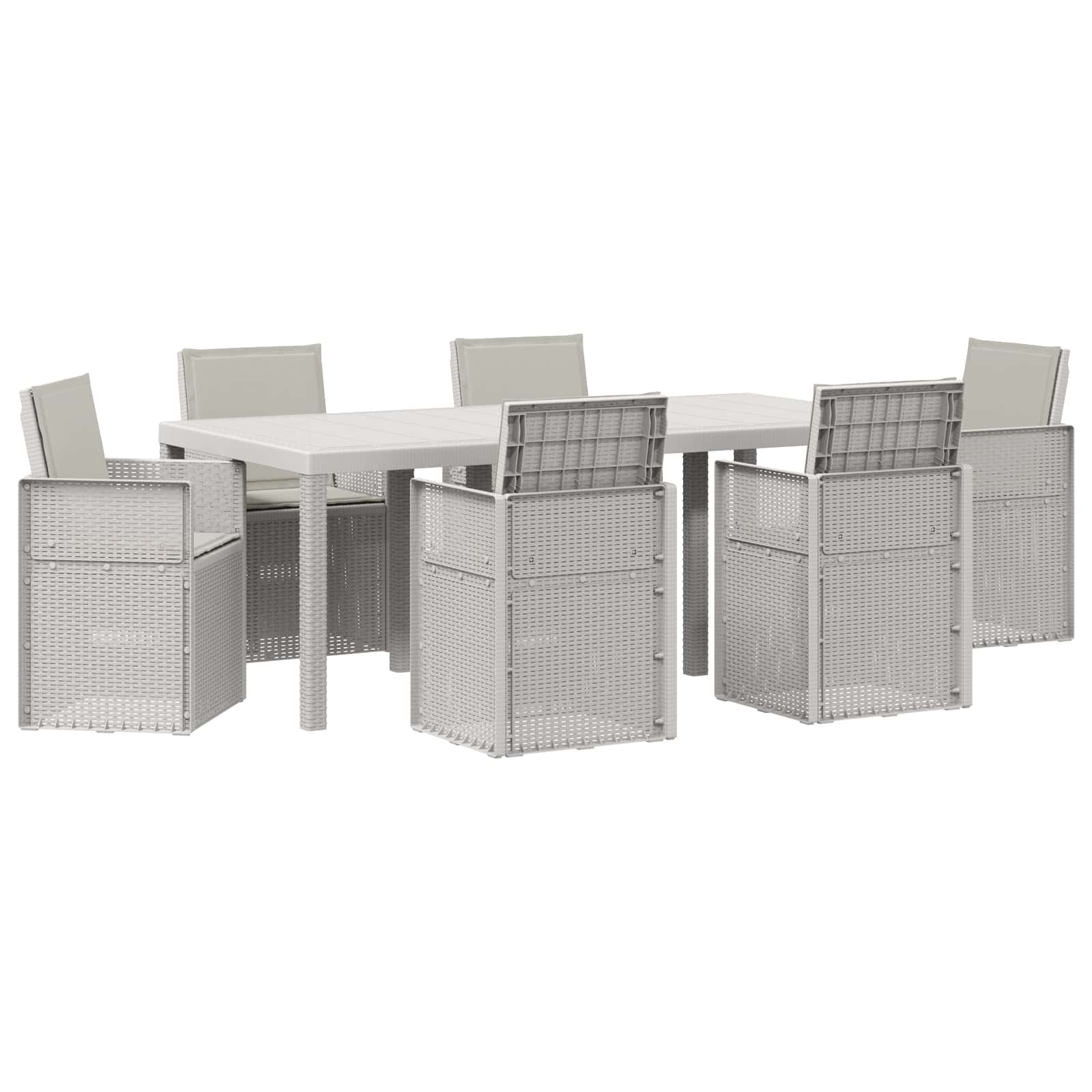 Ensemble de salle à manger pour jardin avec coussin 7 pcs PP - XIOS