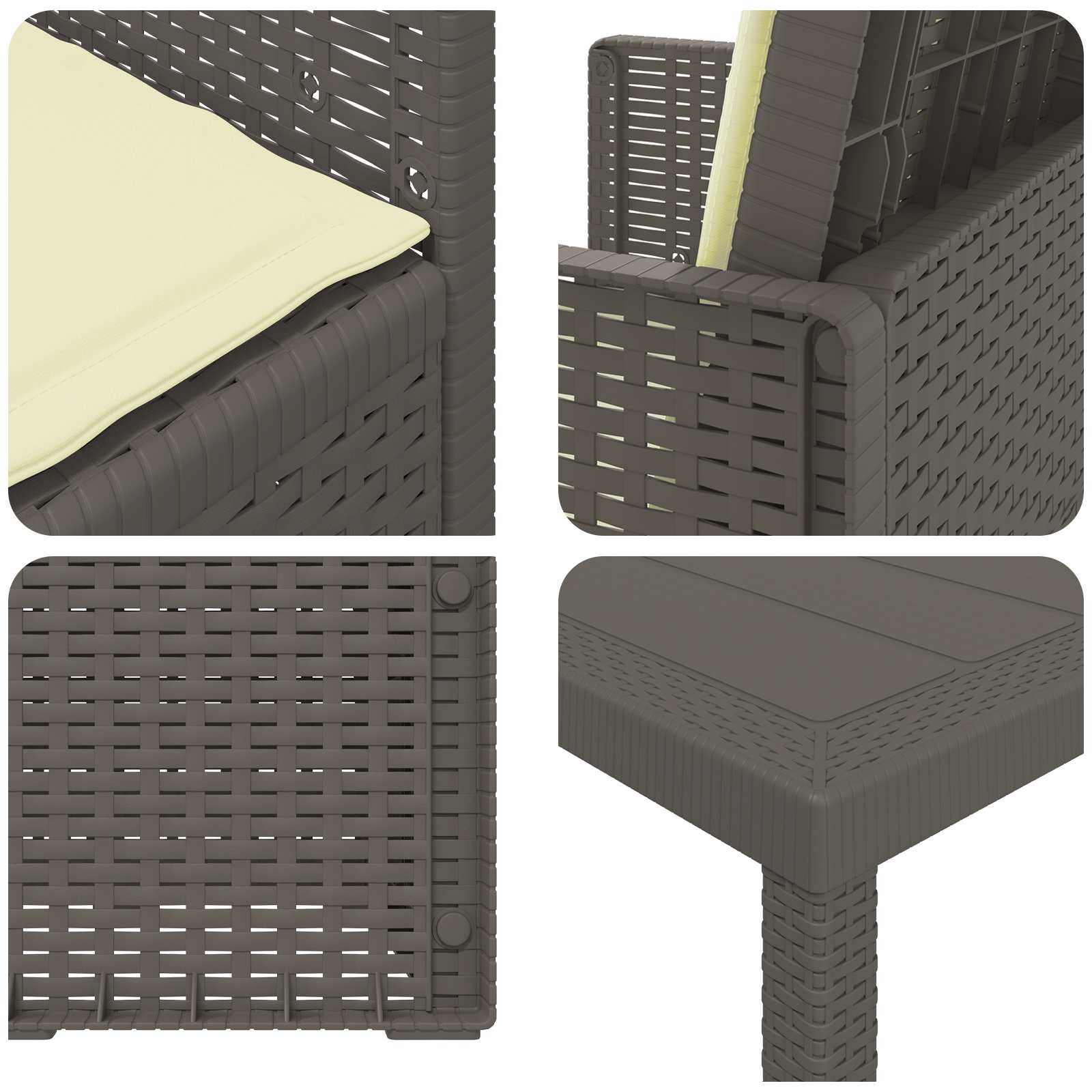 Ensemble de salle à manger pour jardin avec coussin 7 pcs PP - XIOS