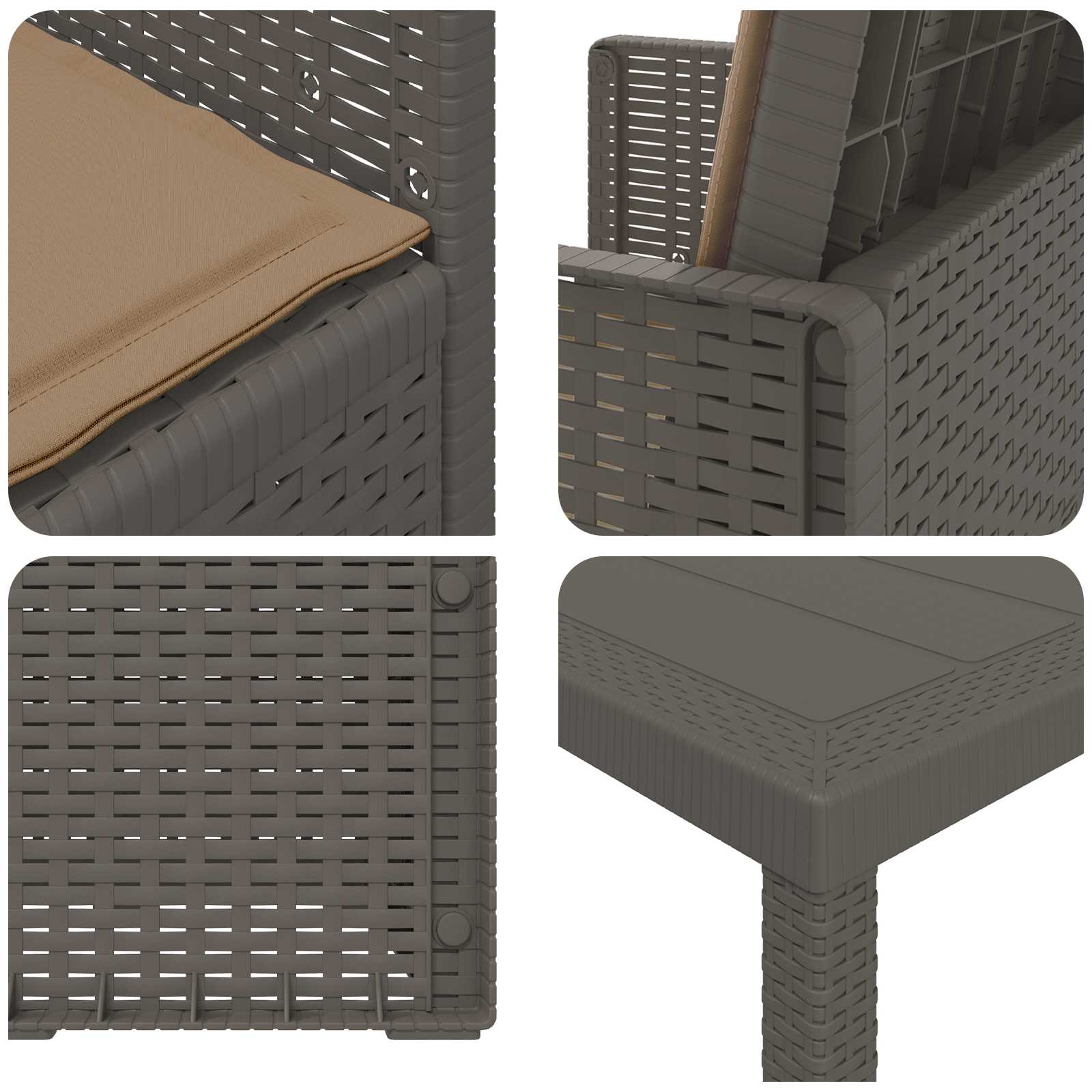 Ensemble de salle à manger pour jardin avec coussin 7 pcs PP - XIOS