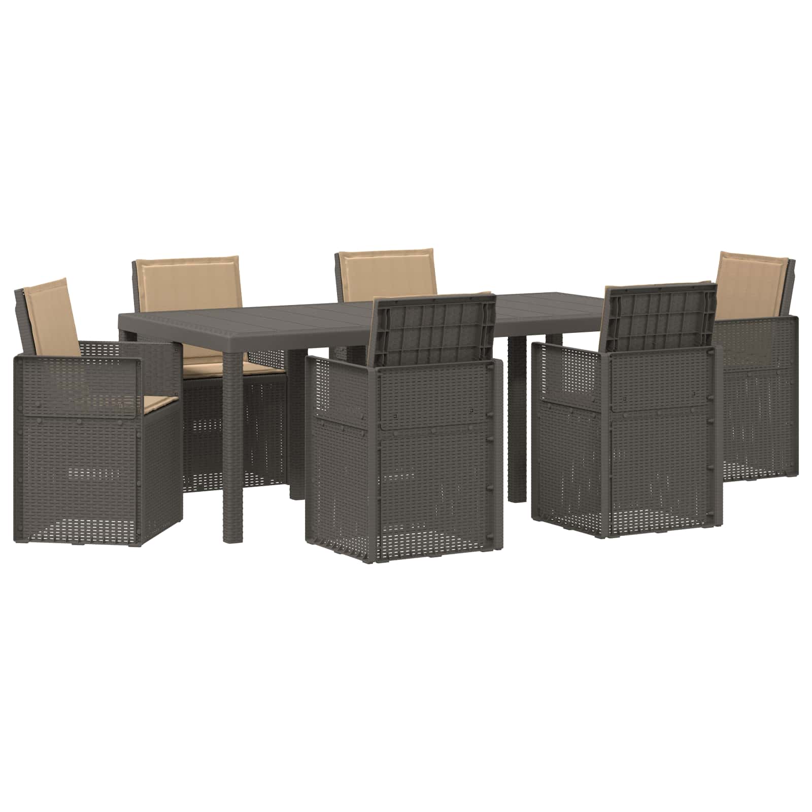 Ensemble de salle à manger pour jardin avec coussin 7 pcs PP - XIOS