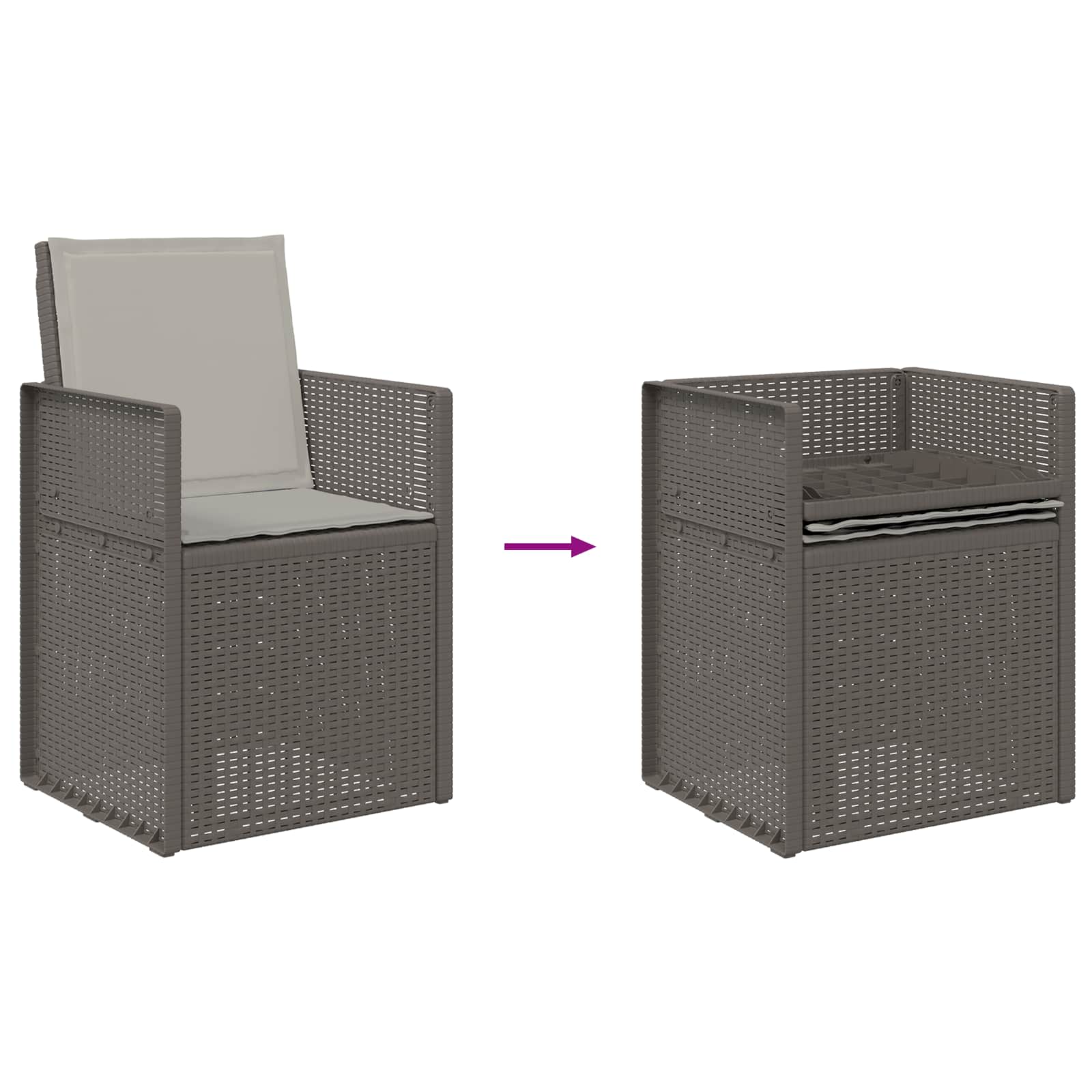 Ensemble de salle à manger pour jardin 7 pcs Gris clair PP - XIOS