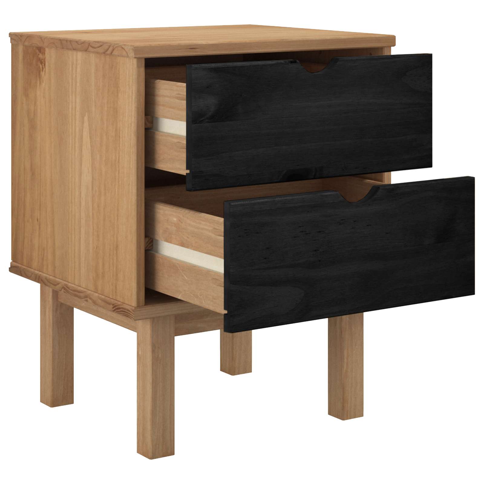 Table de chevet OTTA Noir 45 x 39 x 57 cm Bois de pin massif - XIOS