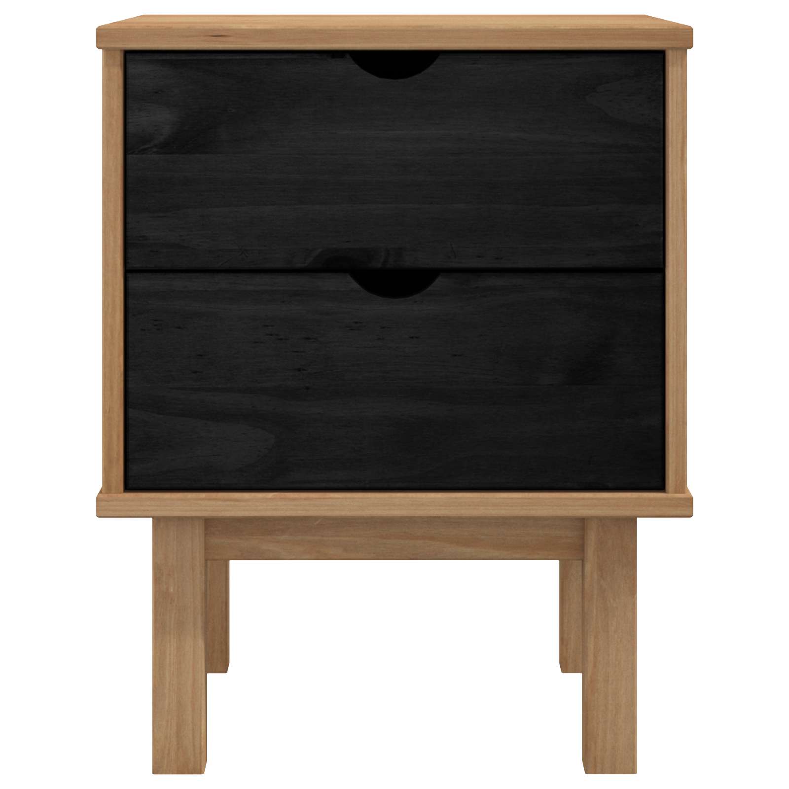 Table de chevet OTTA Noir 45 x 39 x 57 cm Bois de pin massif - XIOS