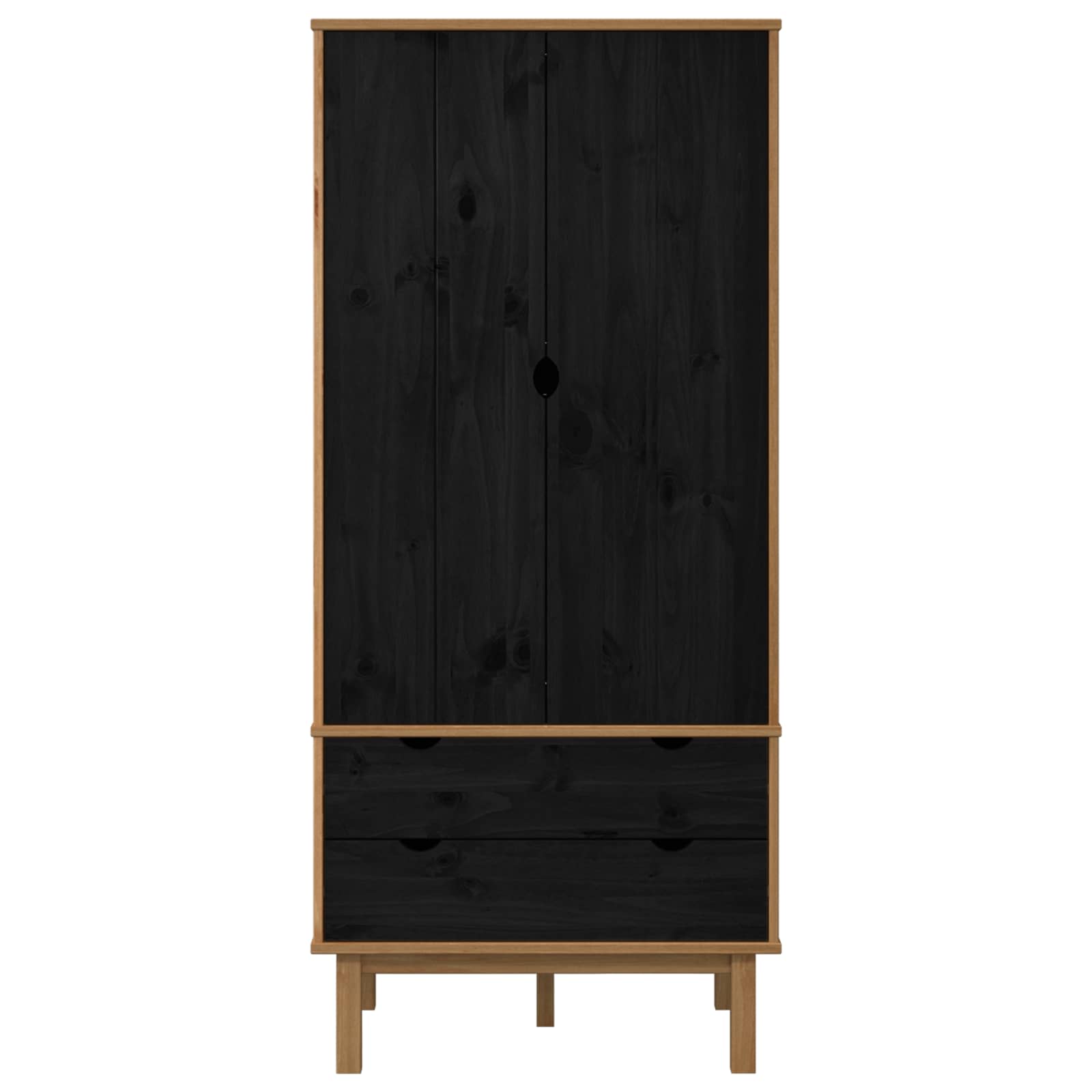 Armoire OTTA Noir 76,5 x 53 x 172 cm Bois de pin massif - XIOS