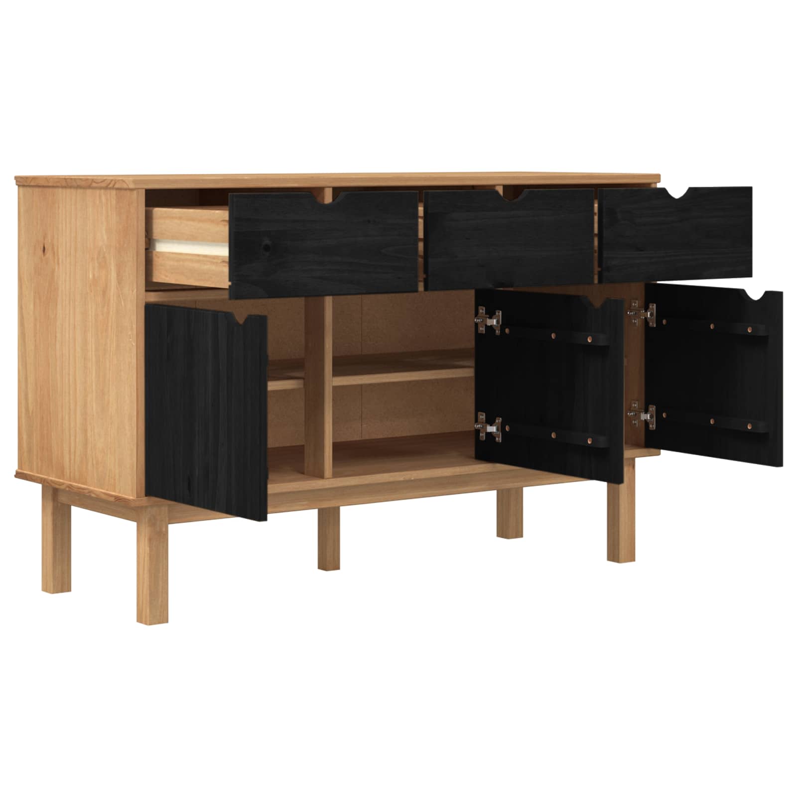Buffet OTTA Marron et noir 114 x 43 x 73,5 cm - XIOS