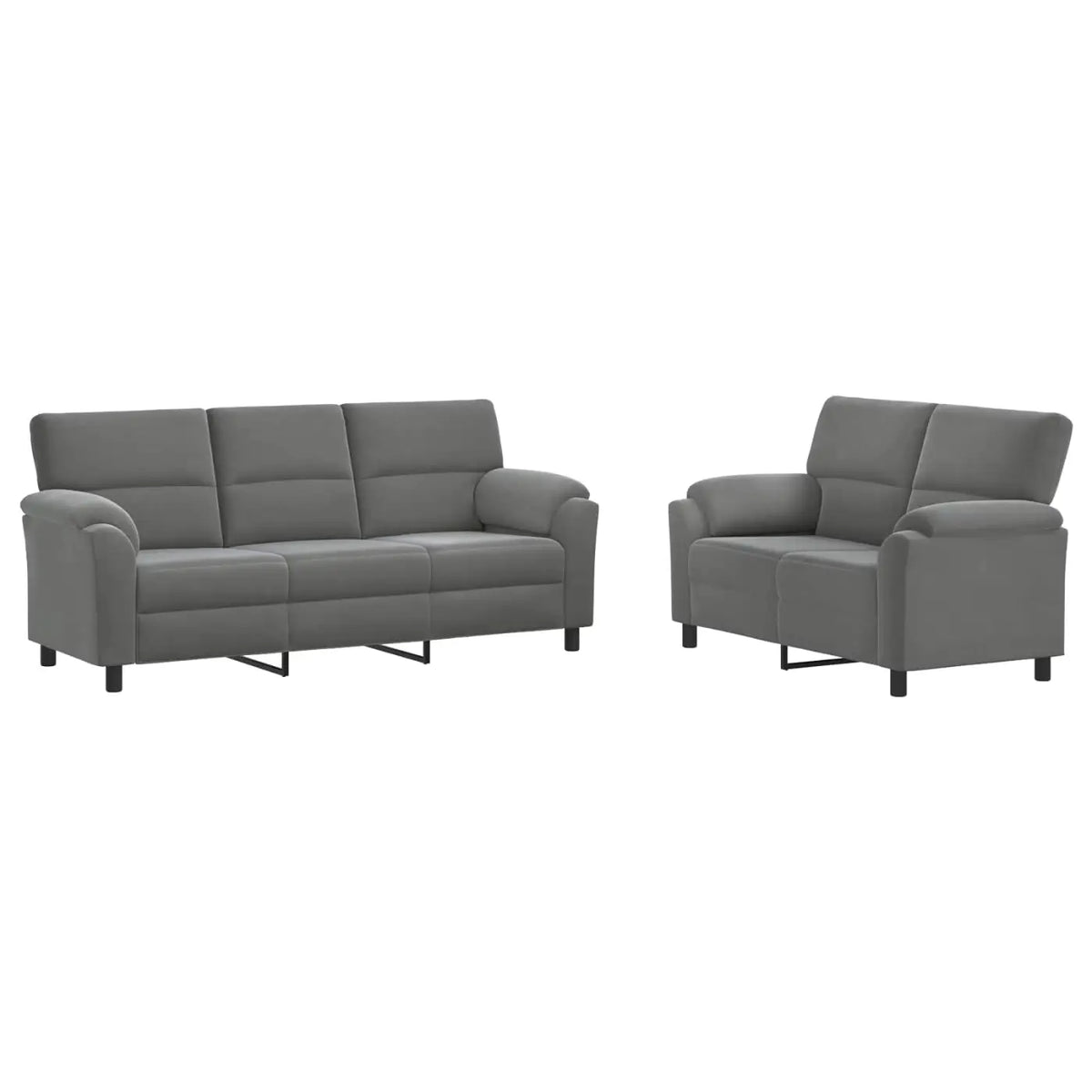 Ensemble de Canapés 2 pcs Gris foncé Velours - XIOS